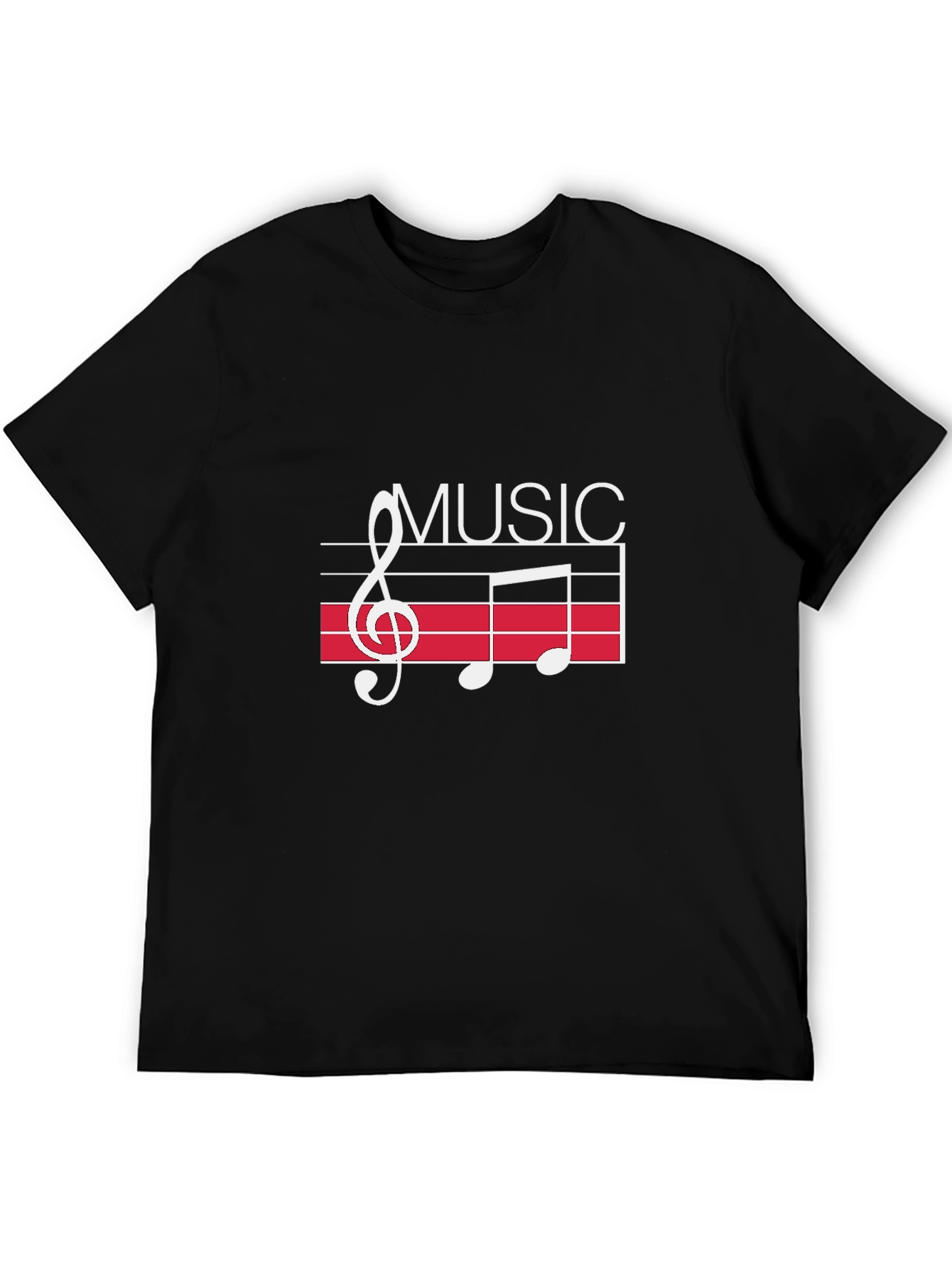 Music Notes Graphic Black T-Shirt