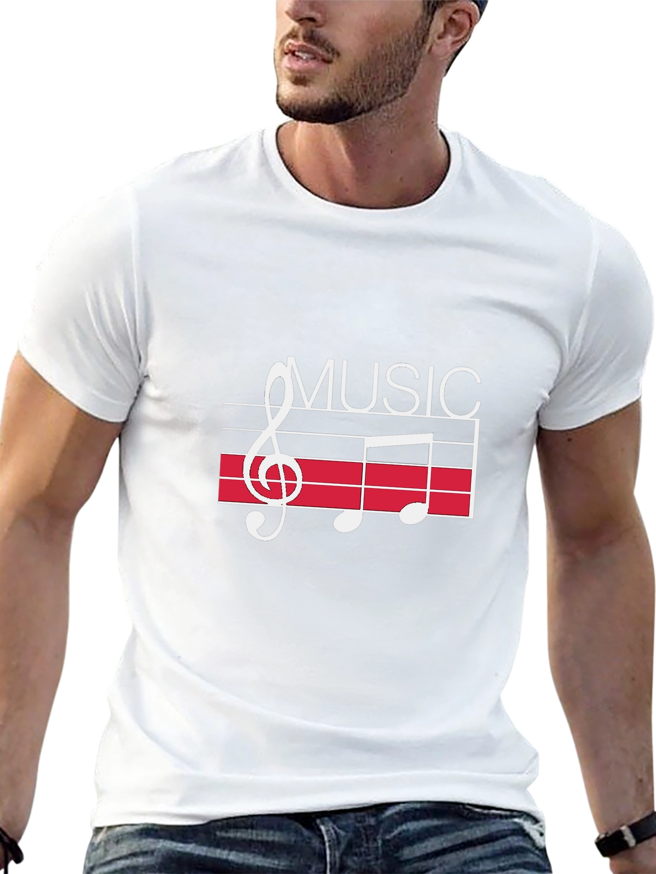 Music Notes Graphic Black T-Shirt
