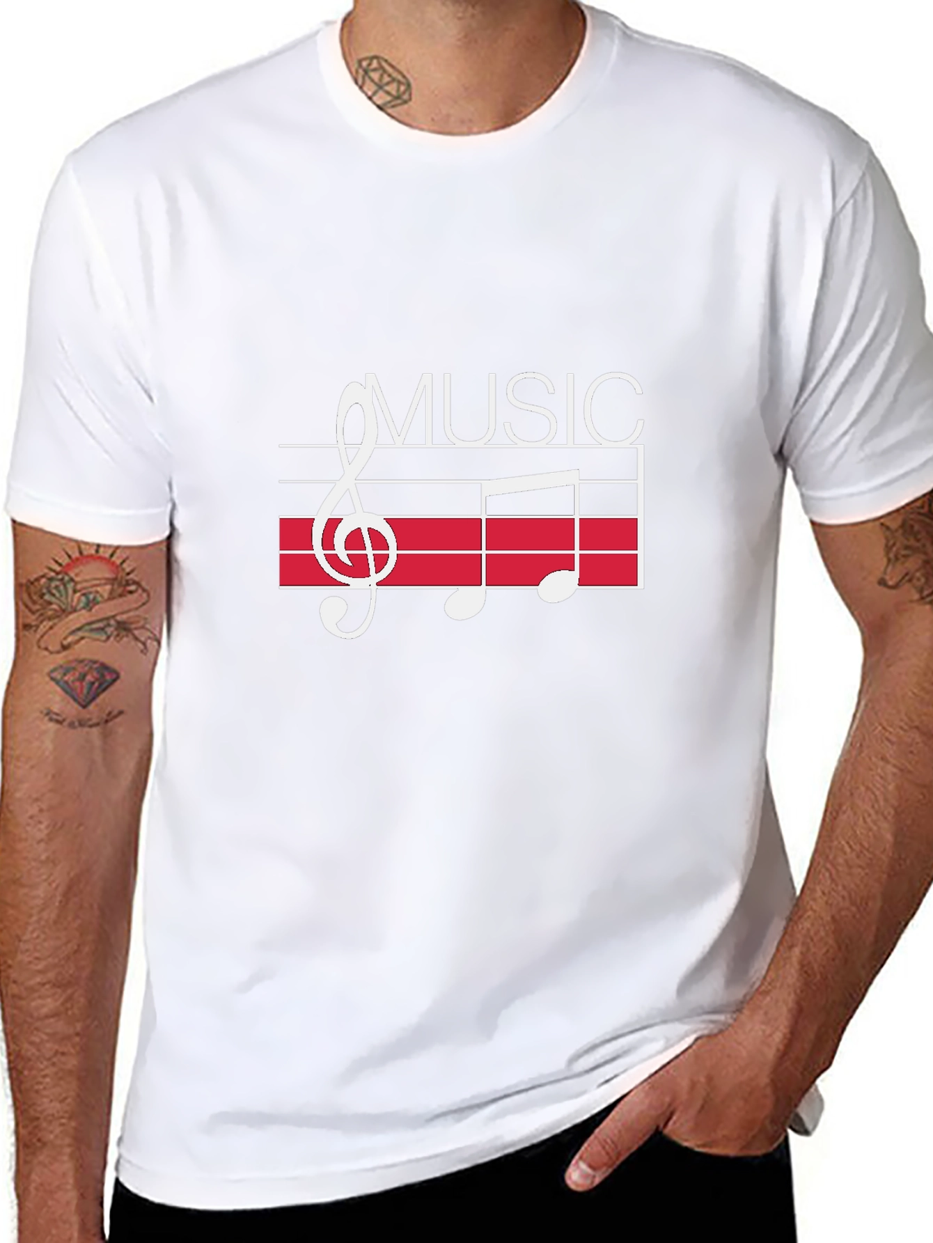 Music Notes Graphic Black T-Shirt