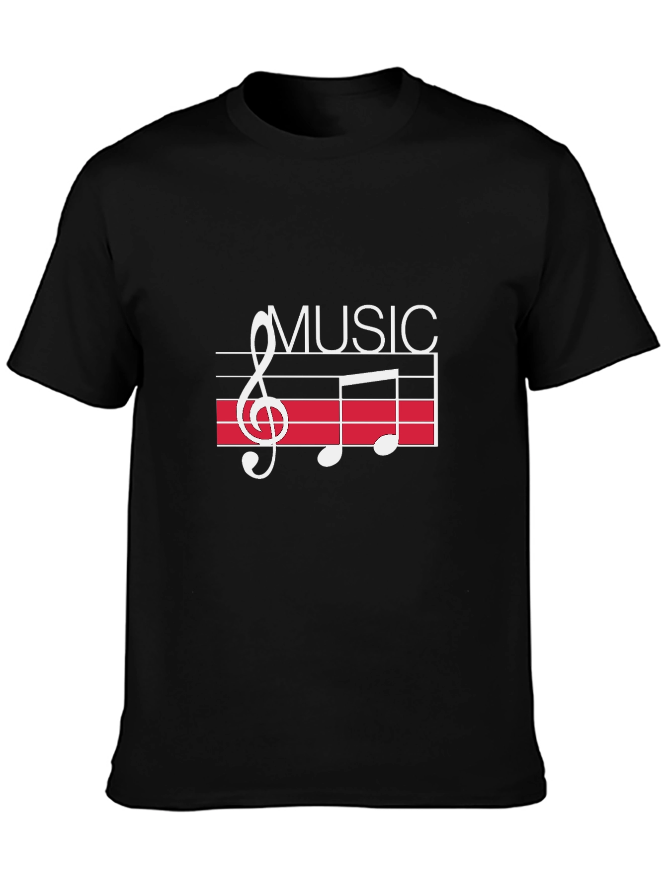 Music Notes Graphic Black T-Shirt