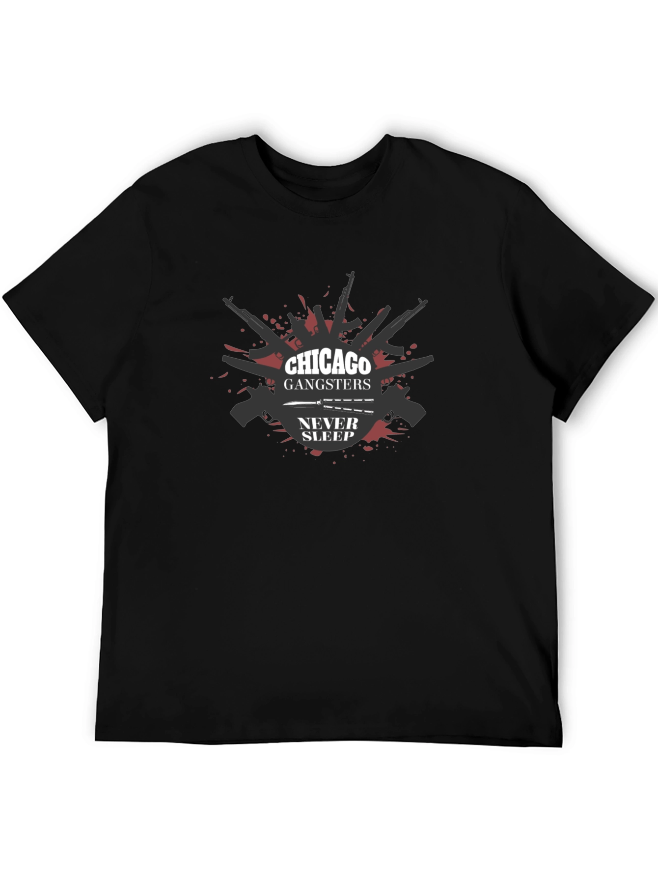 Chicago Gangsters Never Sleep Graphic T-Shirt