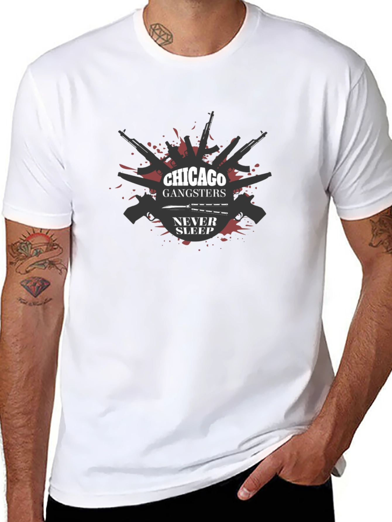 Chicago Gangsters Never Sleep Graphic T-Shirt