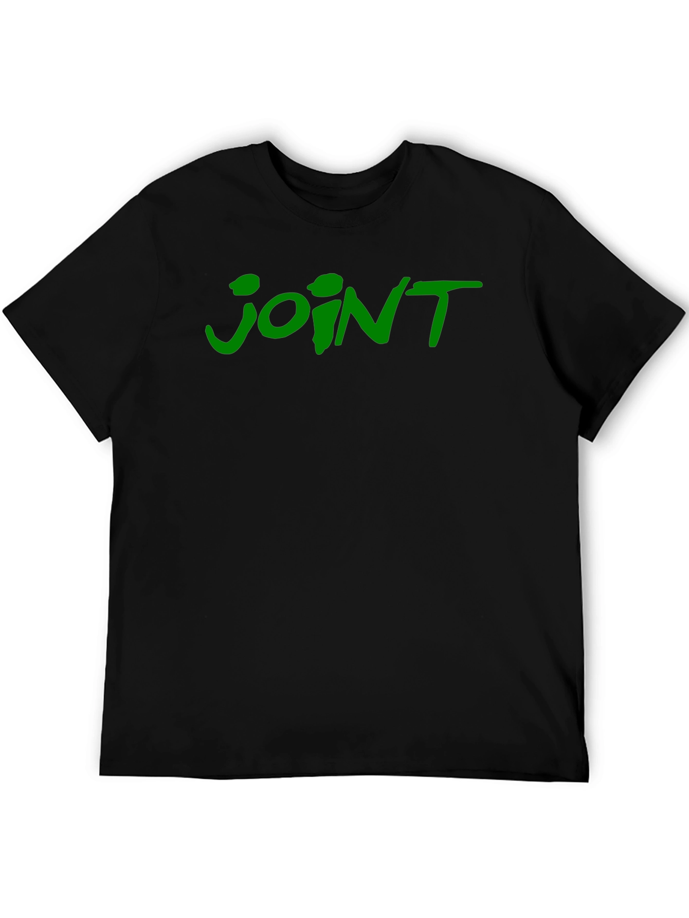 Joint T-Shirt - Green Lettering on Black Cotton Tee