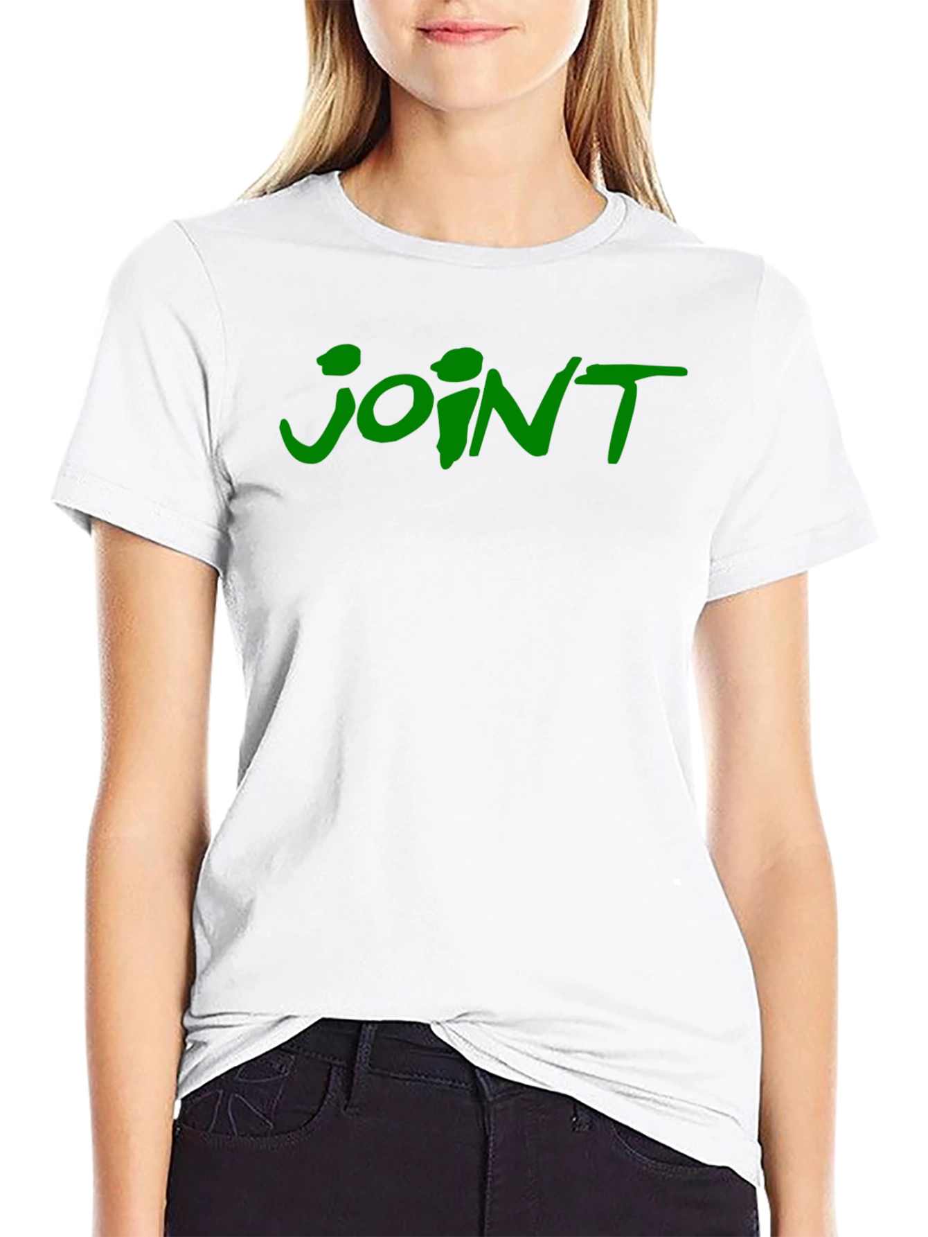 Joint T-Shirt - Green Lettering on Black Cotton Tee