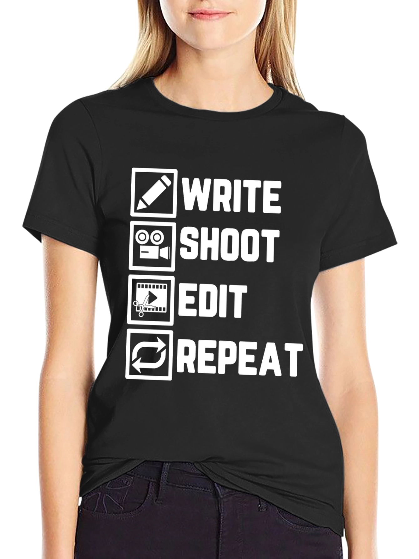 Write Shoot Edit Repeat Filmmaker T-Shirt