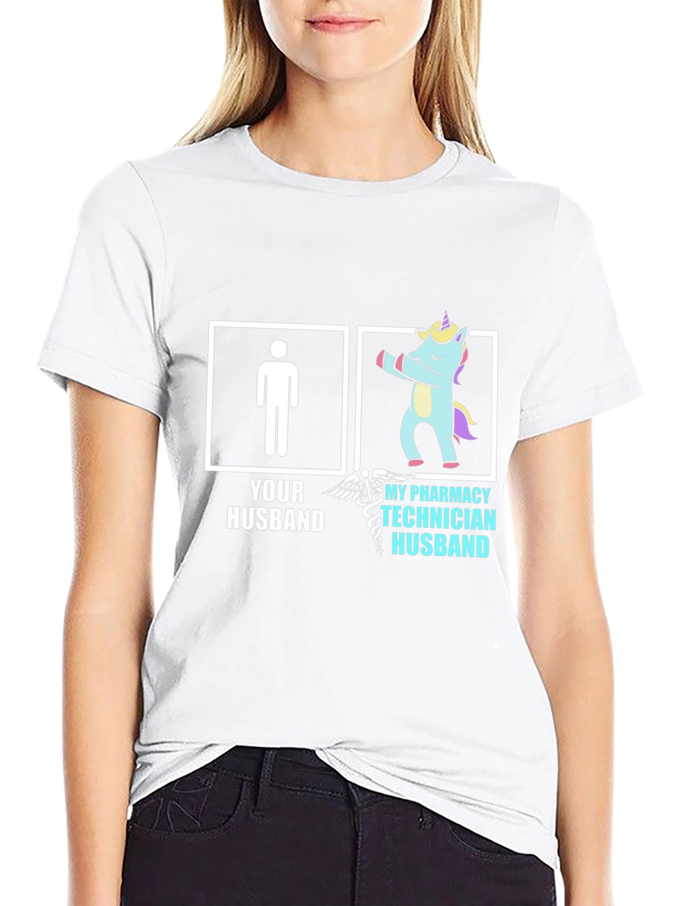 Funny Pharmacy Technician Husband Unicorn T-Shirt