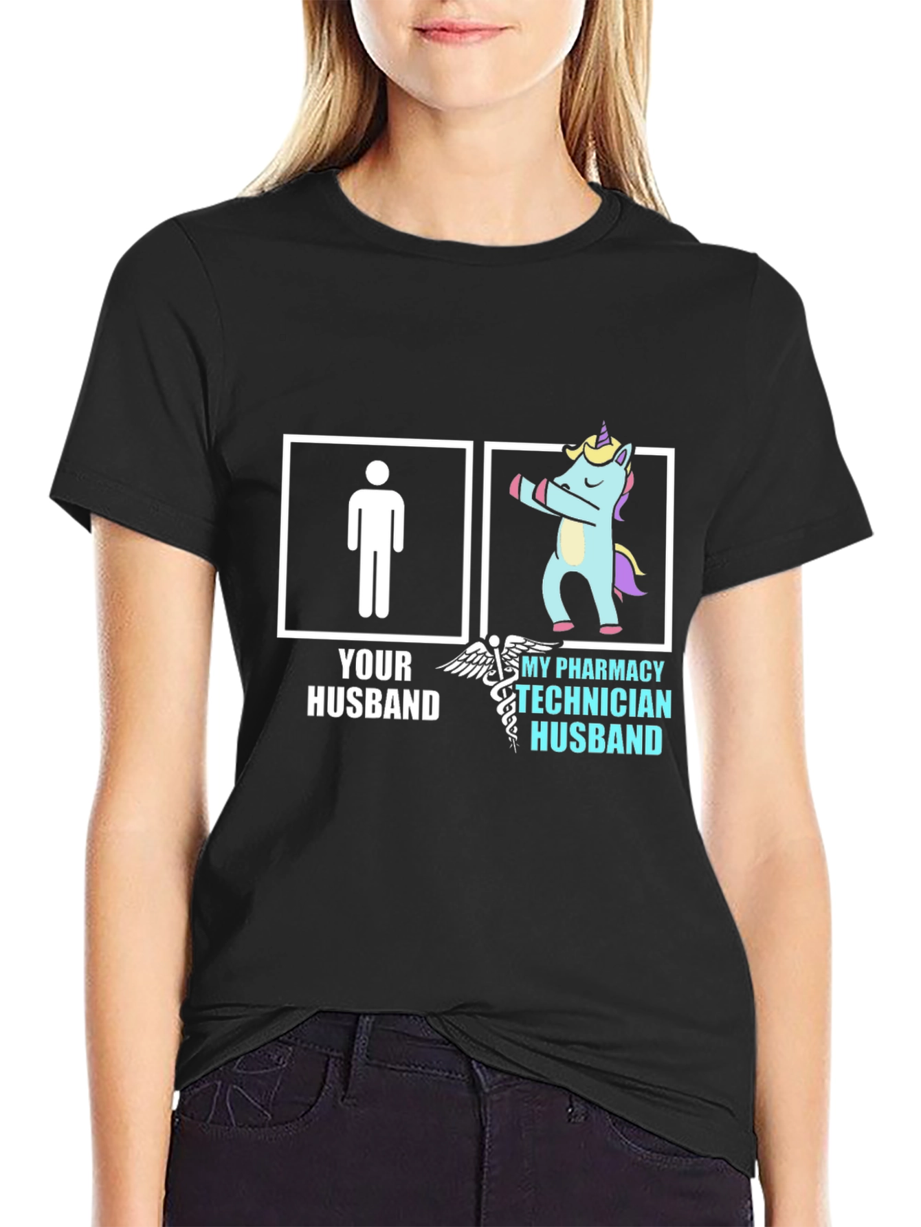 Funny Pharmacy Technician Husband Unicorn T-Shirt