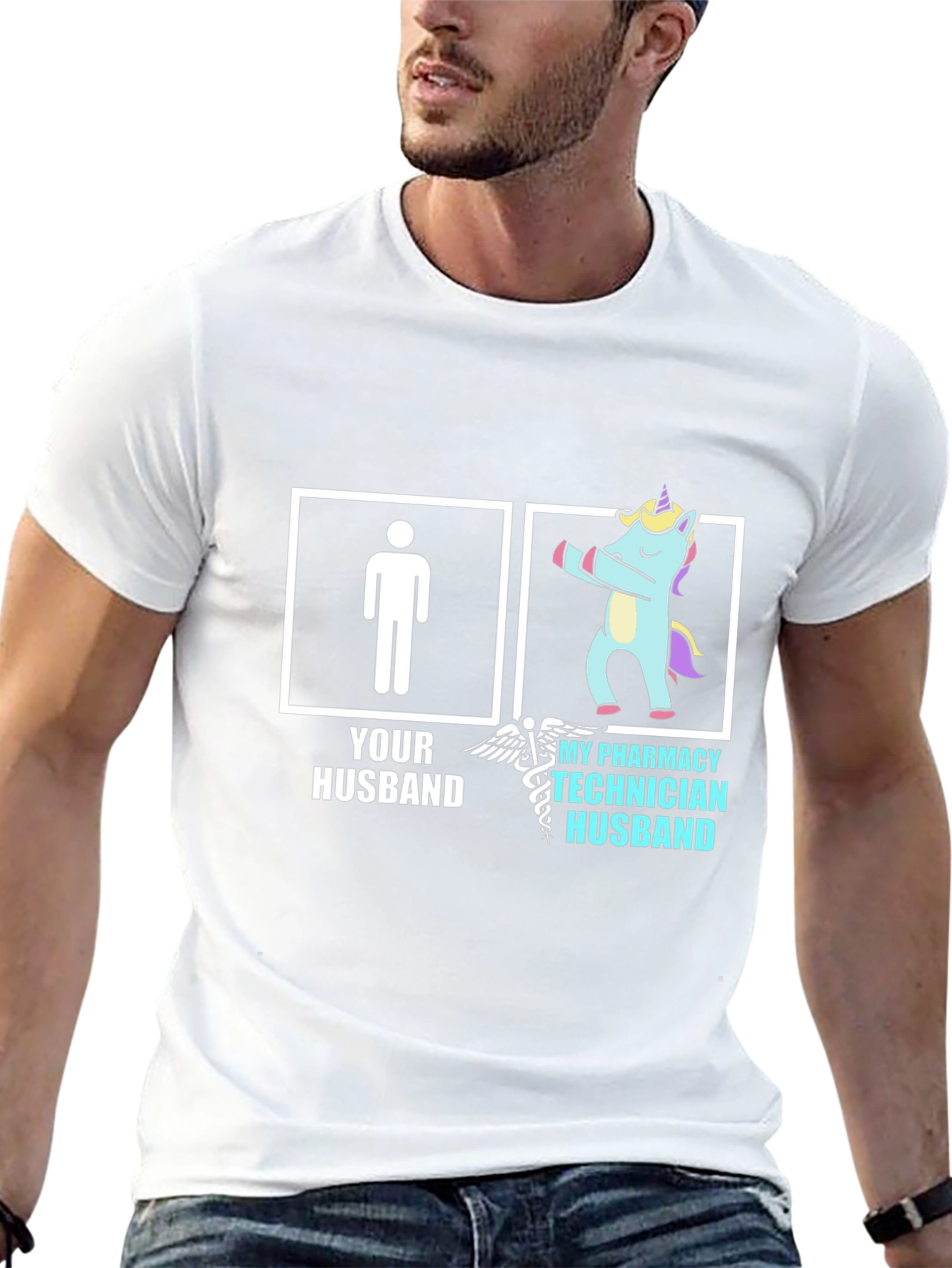 Funny Pharmacy Technician Husband Unicorn T-Shirt