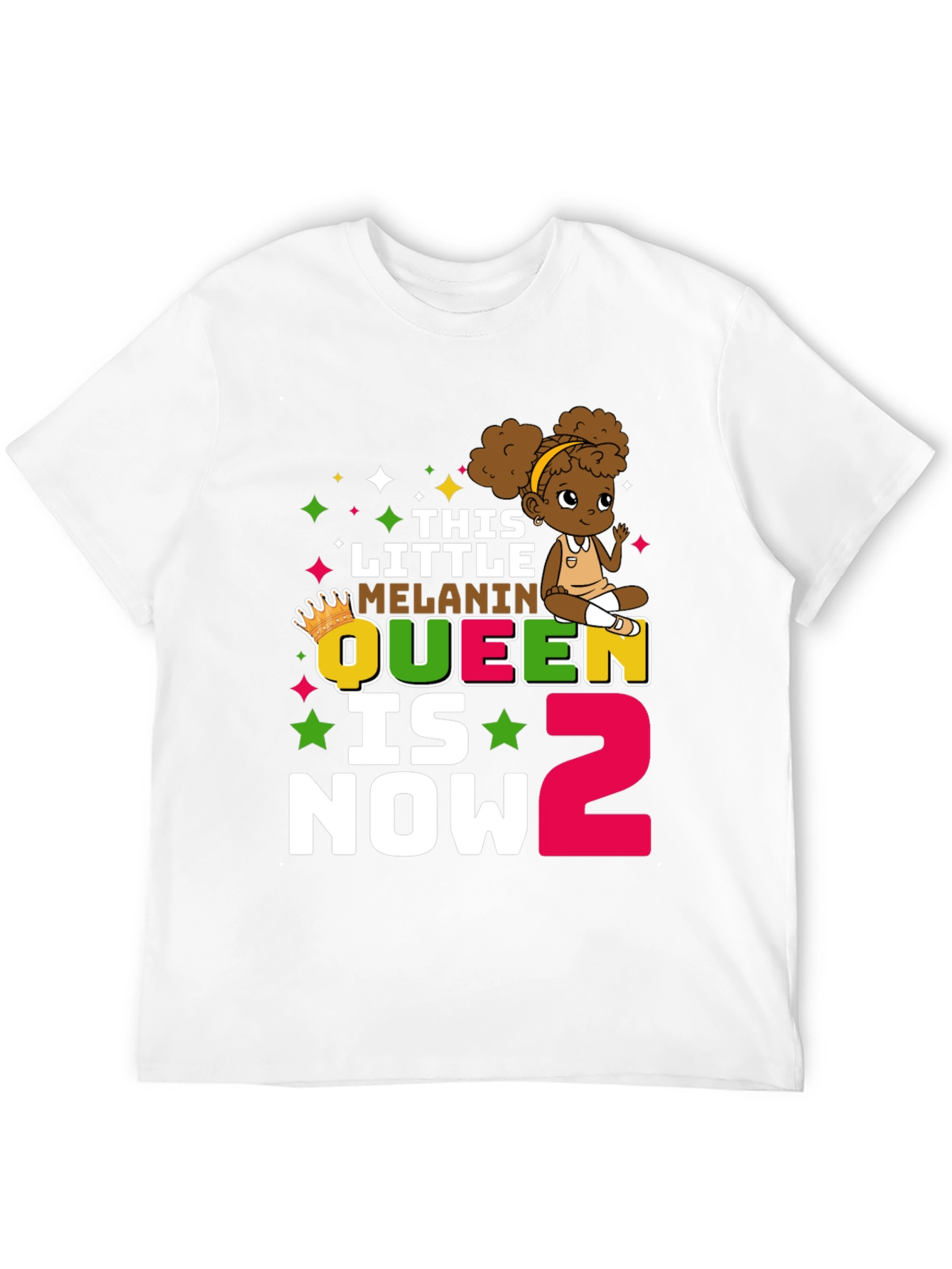 This Little Melanin Queen Is Now 2 T-Shirt