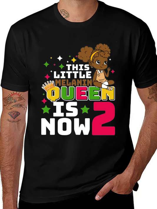 This Little Melanin Queen Is Now 2 T-Shirt