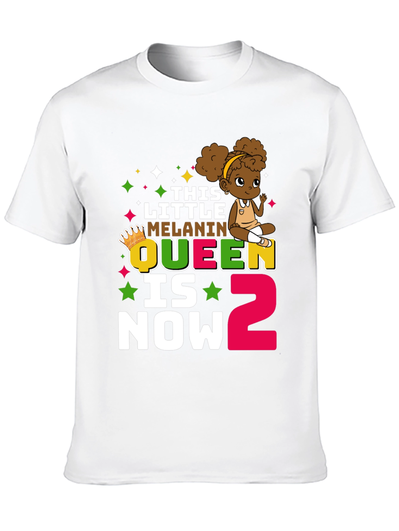 This Little Melanin Queen Is Now 2 T-Shirt