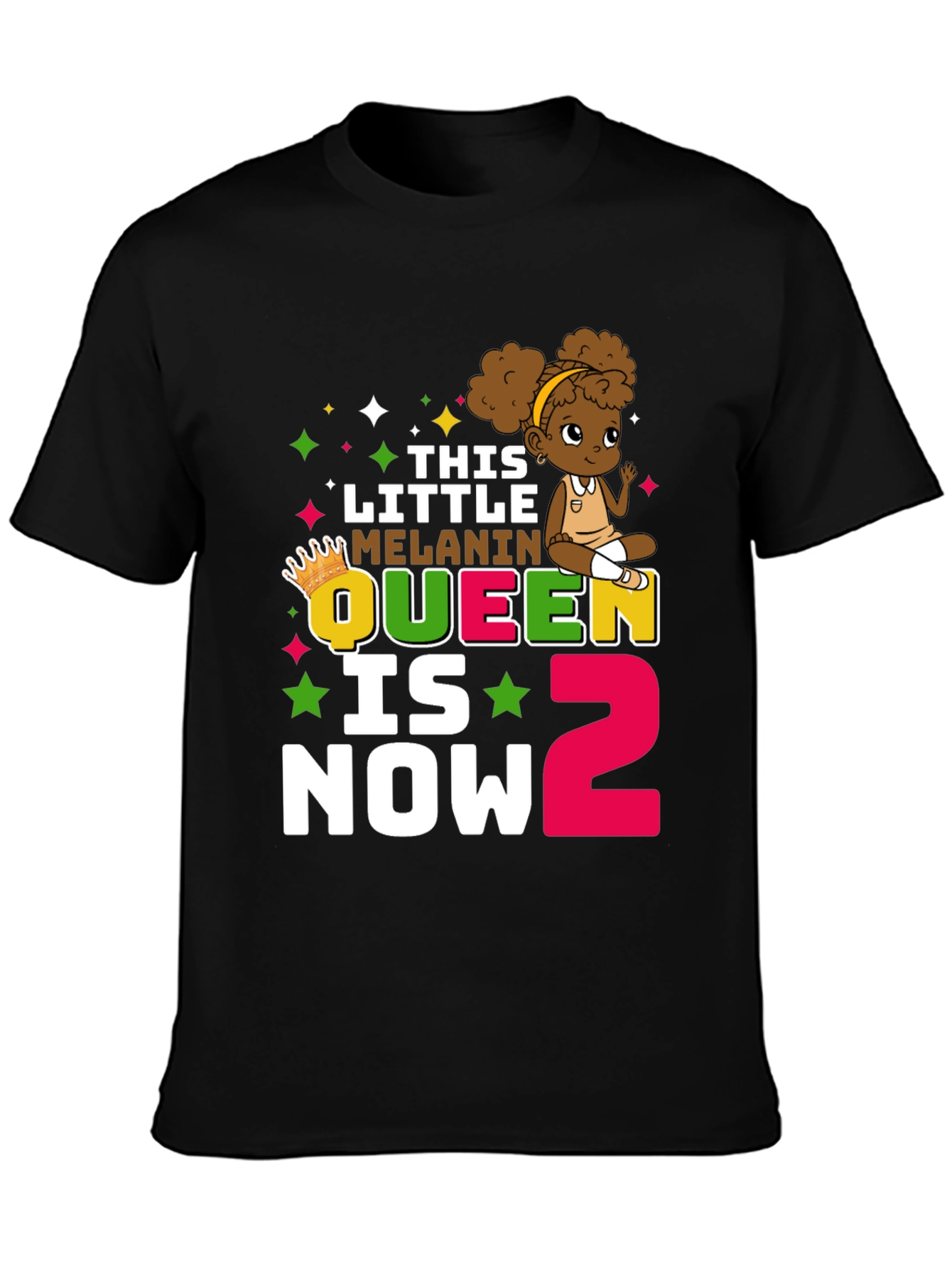This Little Melanin Queen Is Now 2 T-Shirt