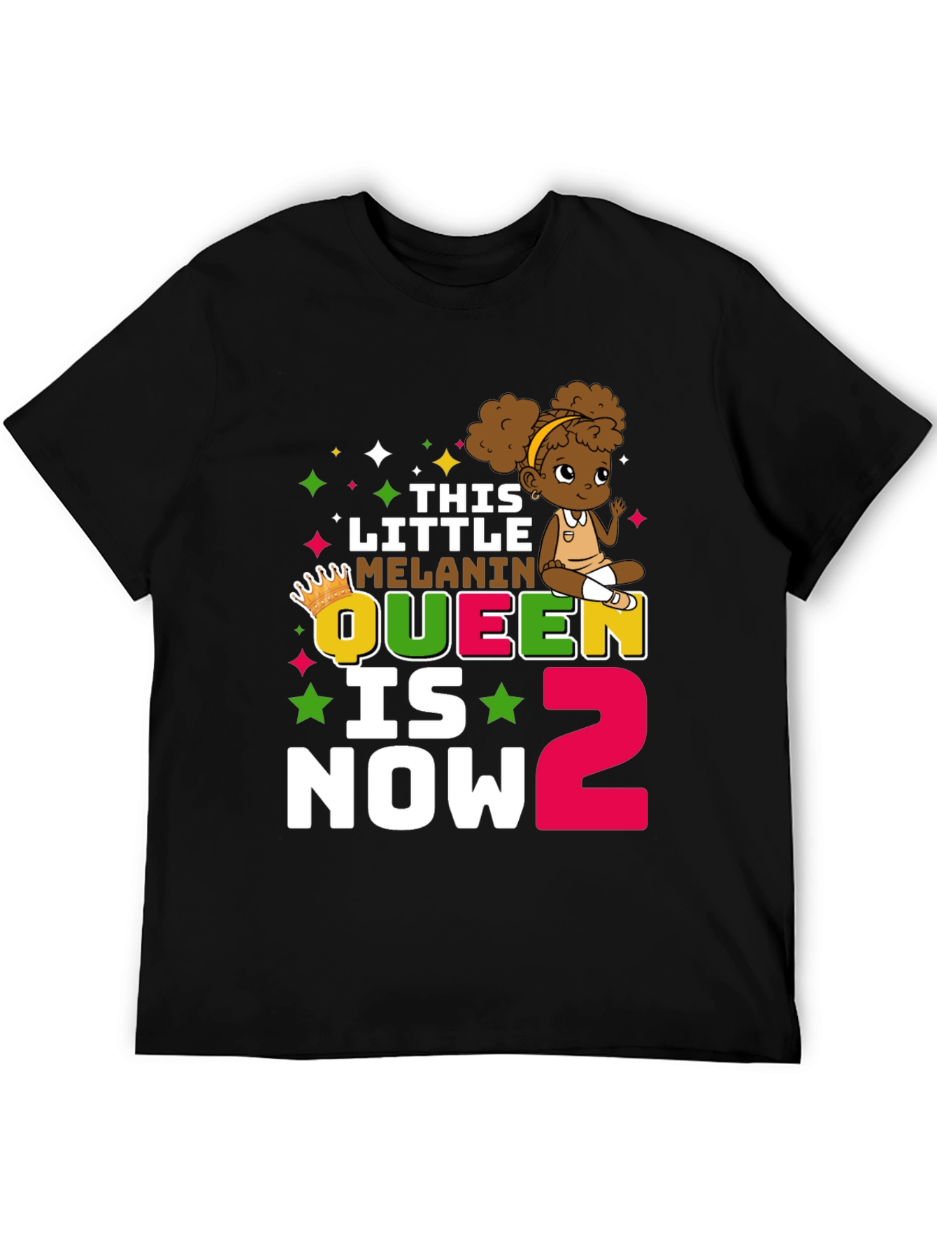 This Little Melanin Queen Is Now 2 T-Shirt