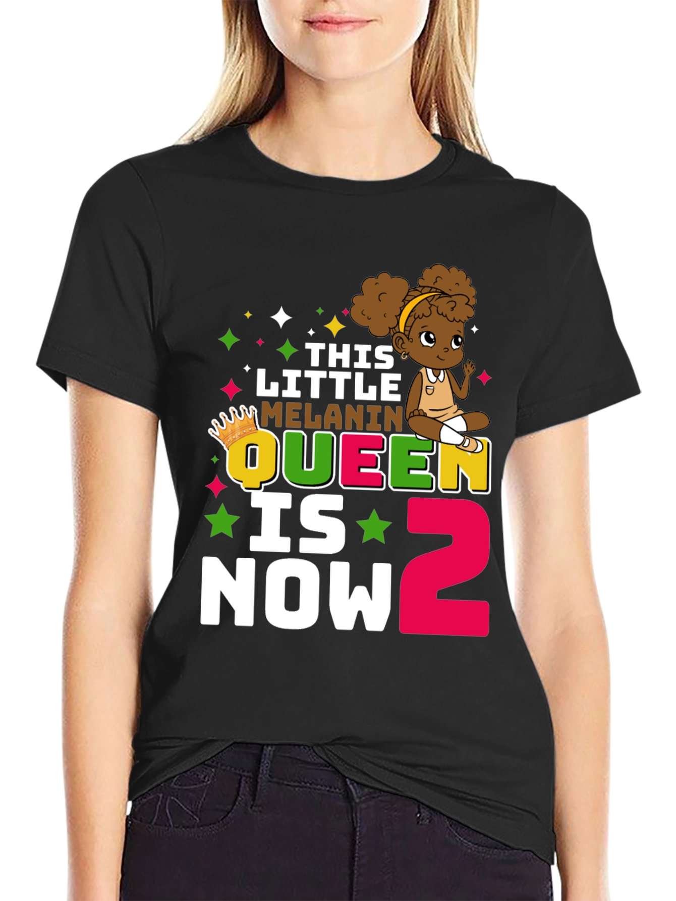 This Little Melanin Queen Is Now 2 T-Shirt