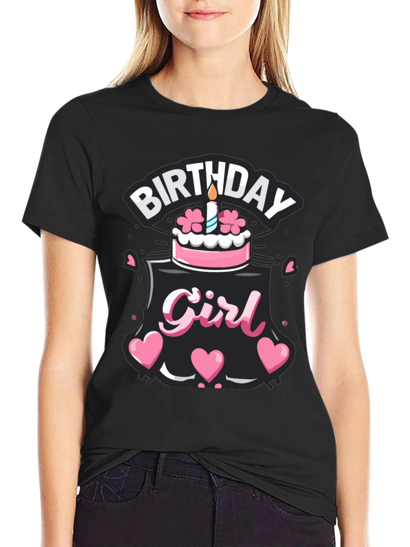 Birthday Girl T-Shirt - Cute Cake Design