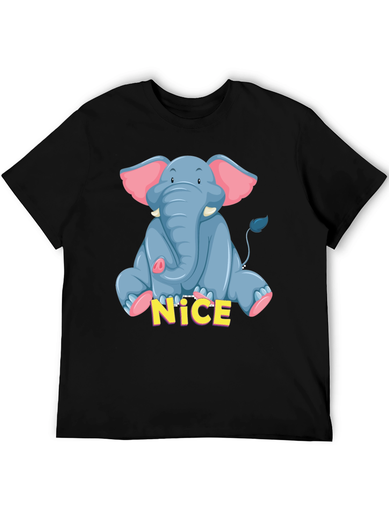 Cute Elephant Graphic Tee - Unisex Black T-Shirt