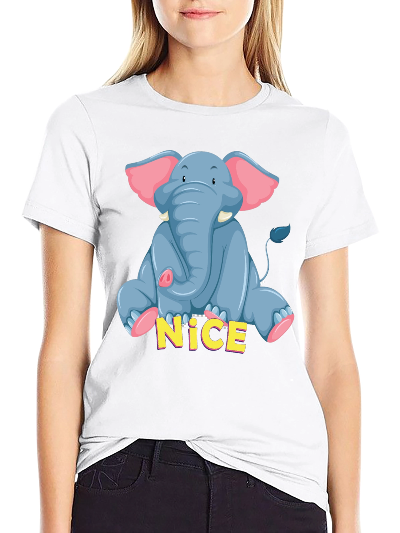 Cute Elephant Graphic Tee - Unisex Black T-Shirt