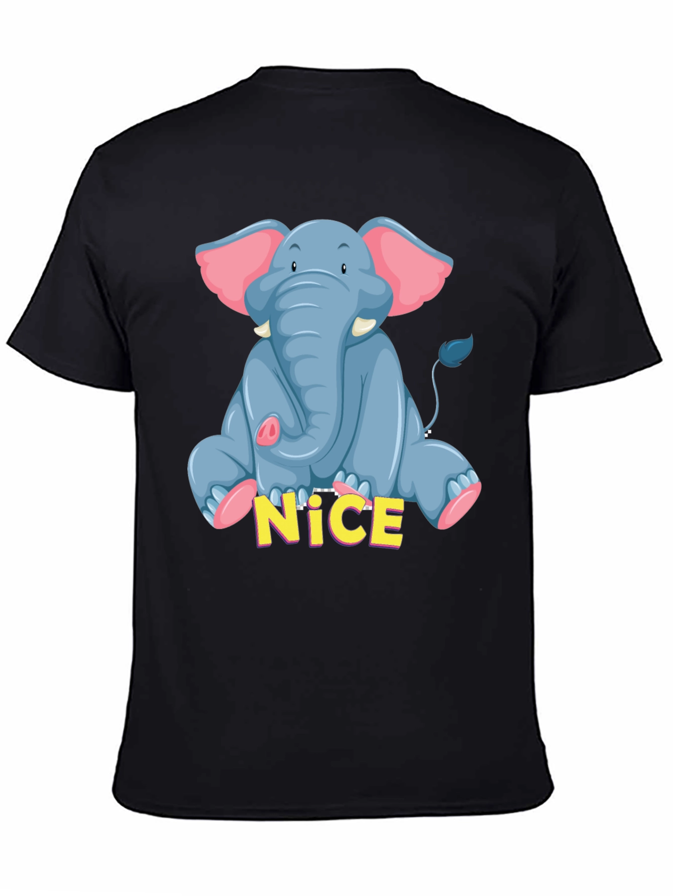 Cute Elephant Graphic Tee - Unisex Black T-Shirt