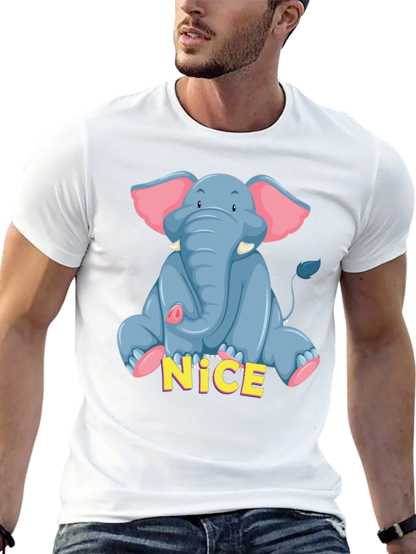 Cute Elephant Graphic Tee - Unisex Black T-Shirt
