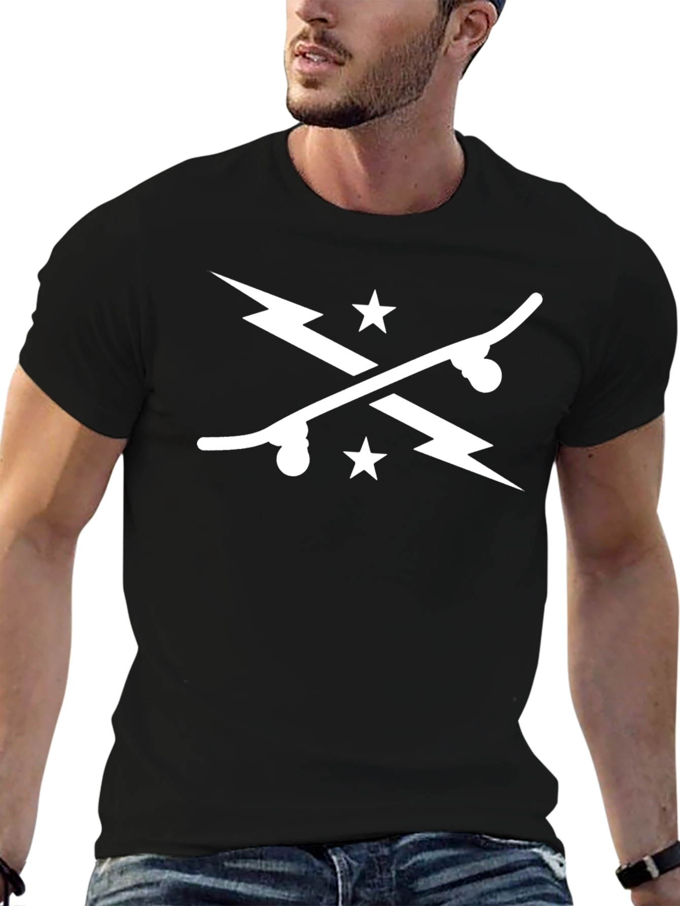 Skate & Strike Graphic Tee - Stylish Black T-Shirt