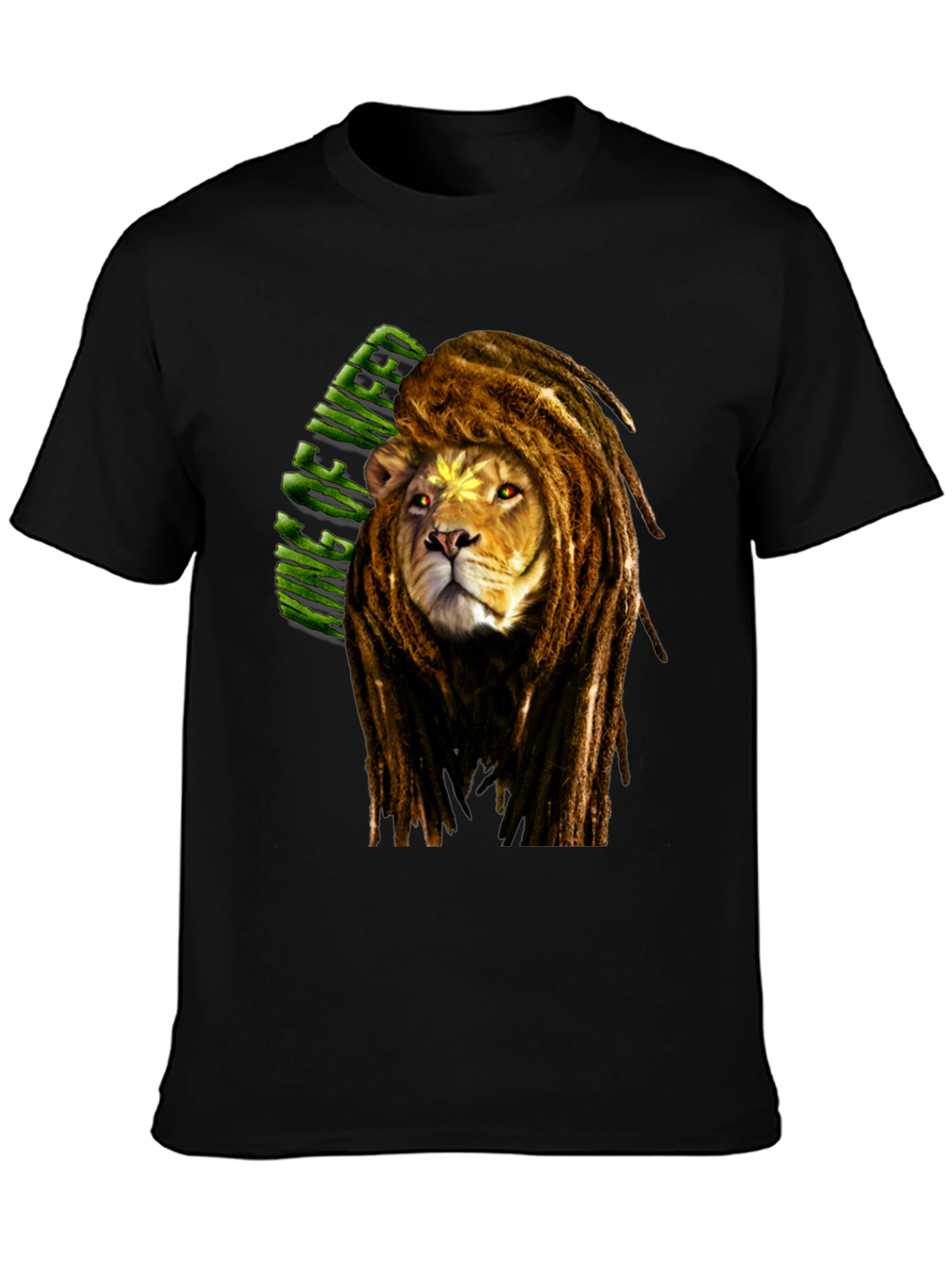 Lion Dreadlocks T-Shirt - King of Weed Graphic Tee