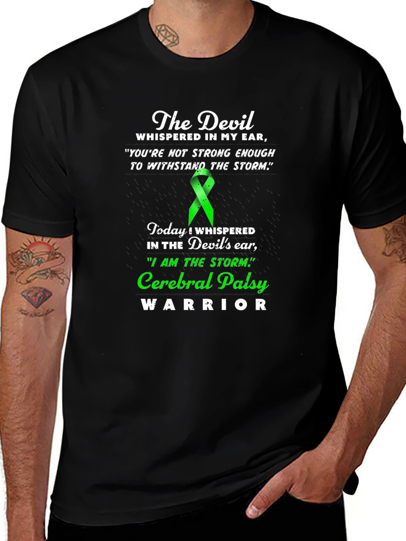 Cerebral Palsy Warrior T-Shirt - Devil Whispered Quote