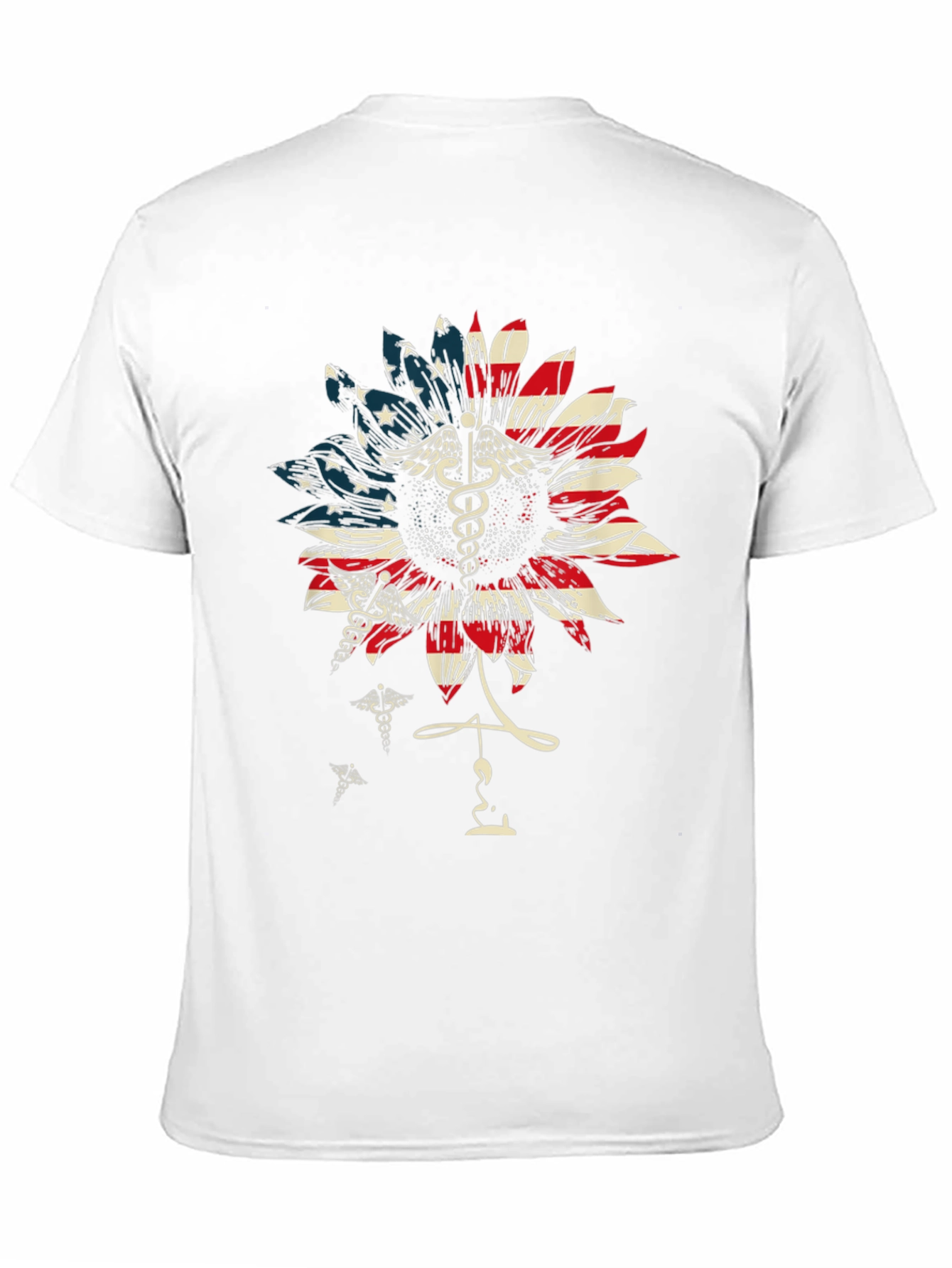 American Flag Sunflower Medical T-Shirt
