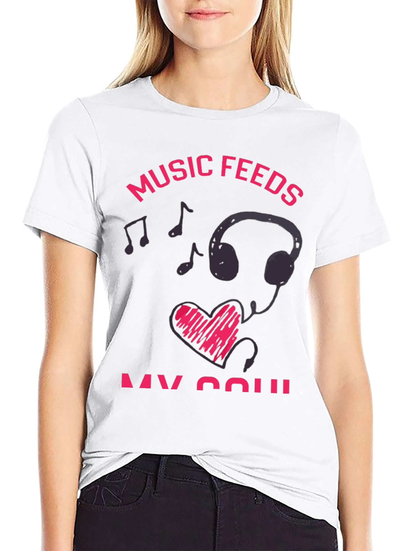 Music Feeds My Soul Graphic T-Shirt
