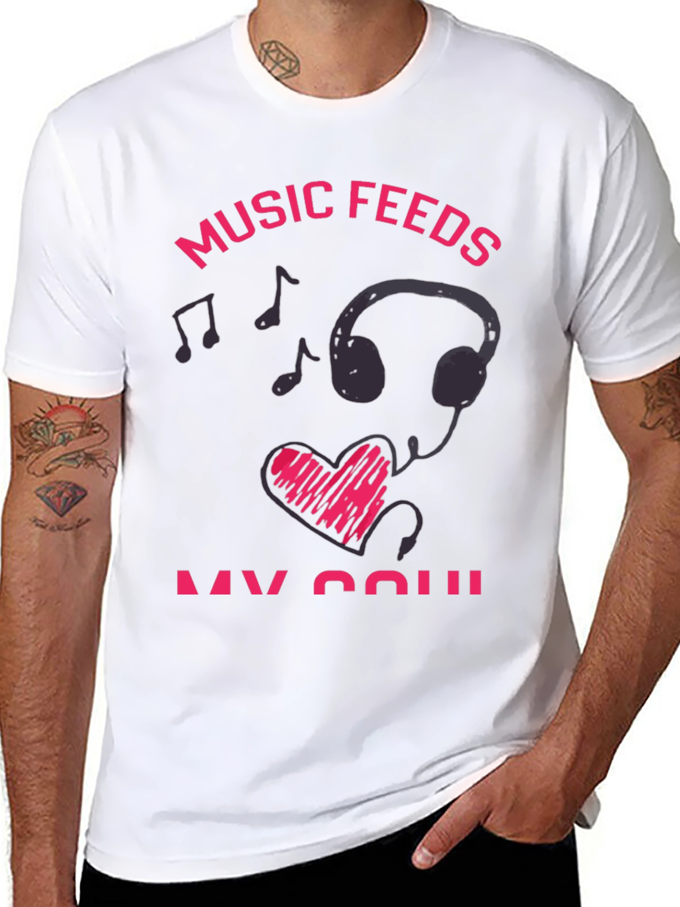 Music Feeds My Soul Graphic T-Shirt