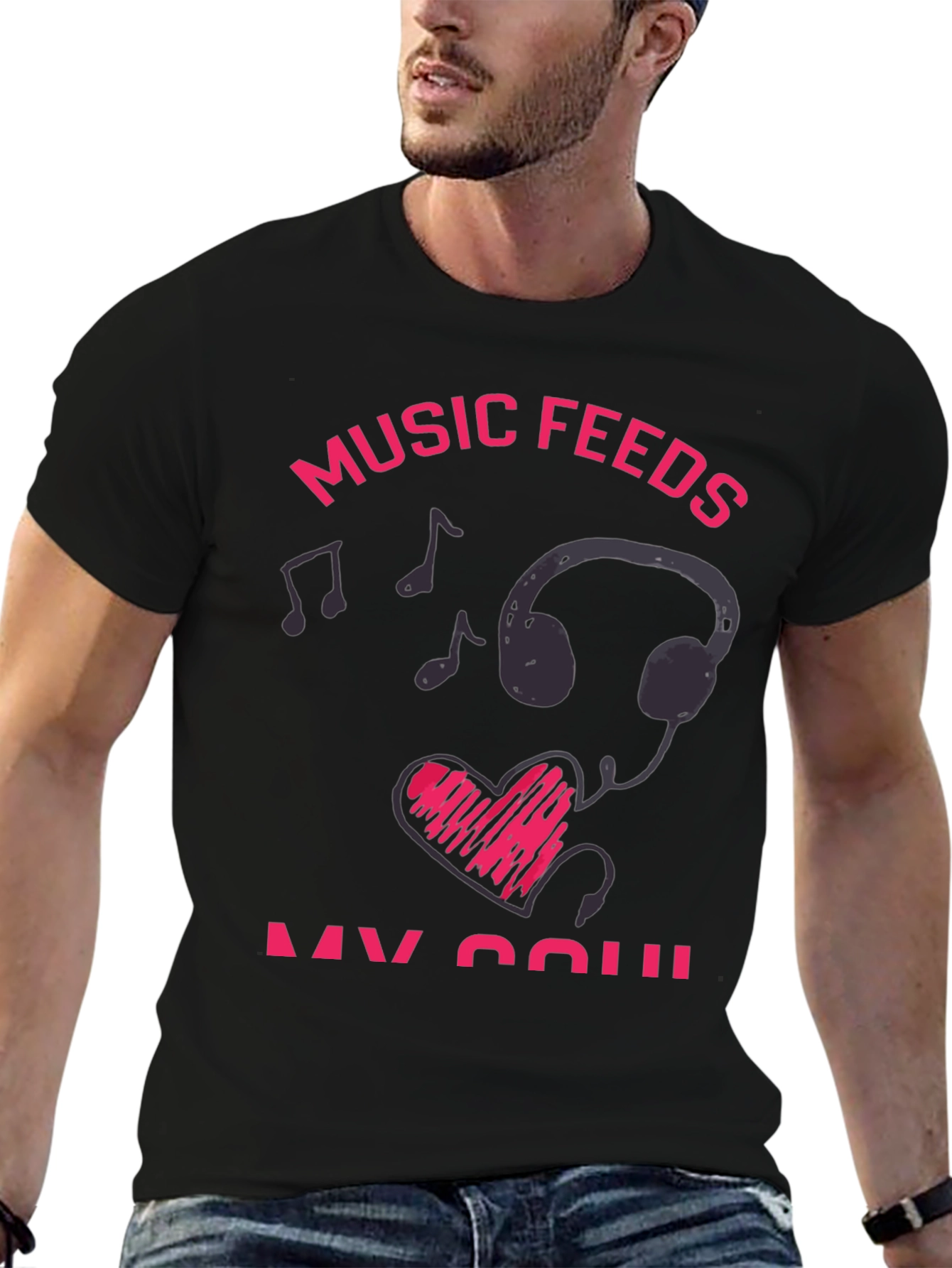 Music Feeds My Soul Graphic T-Shirt