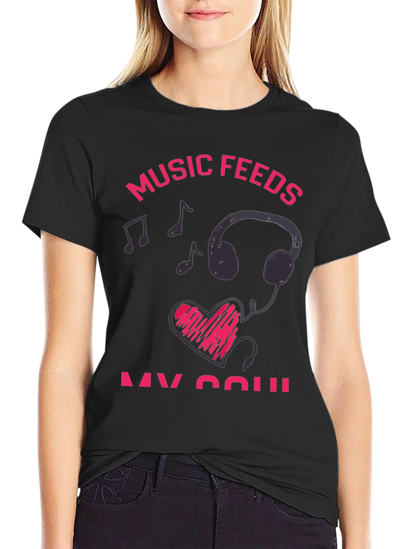 Music Feeds My Soul Graphic T-Shirt