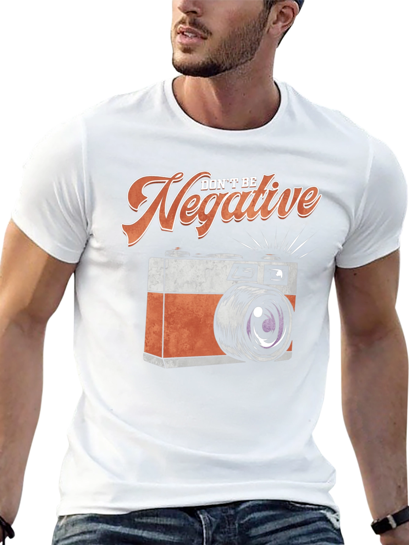 Dont Be Negative Camera Graphic Tee - Black