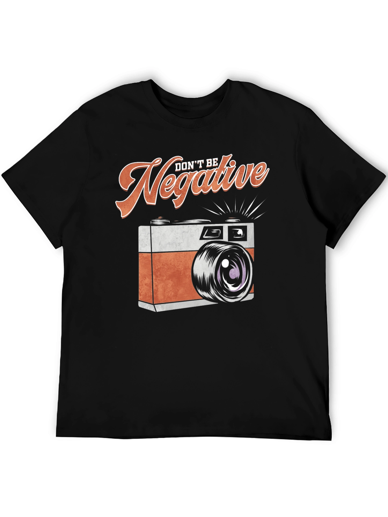 Dont Be Negative Camera Graphic Tee - Black