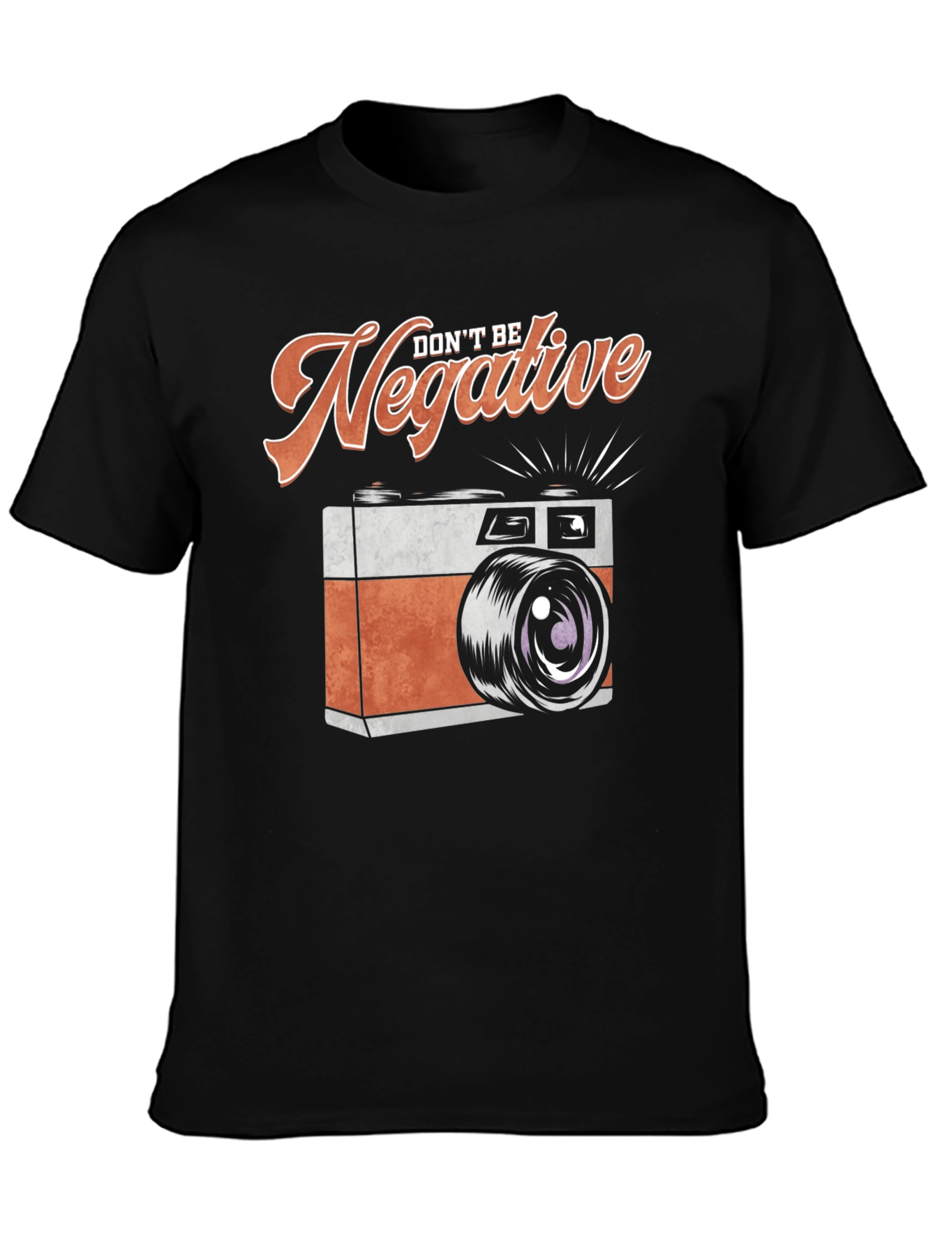 Dont Be Negative Camera Graphic Tee - Black