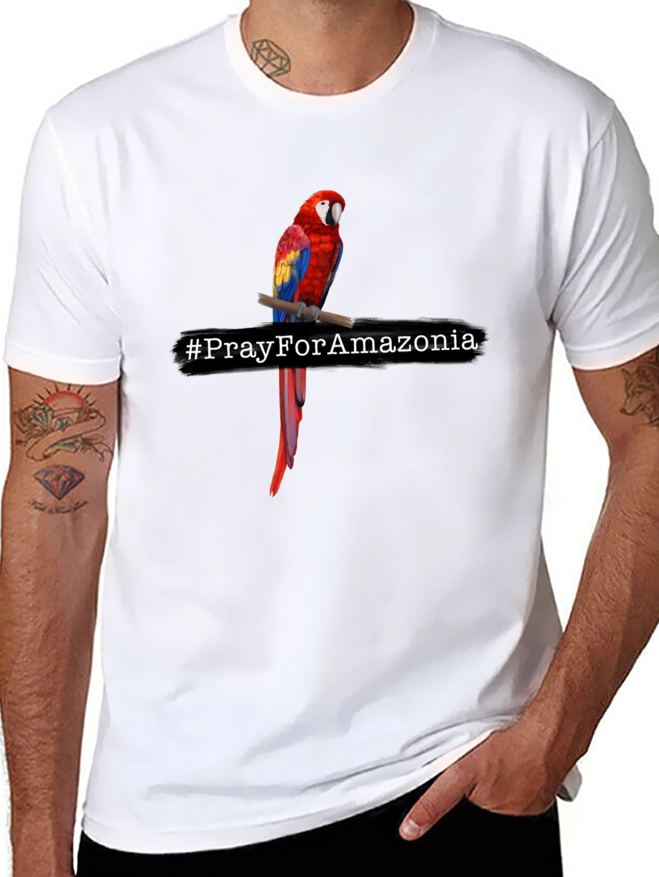 Pray For Amazonia Parrot T-Shirt