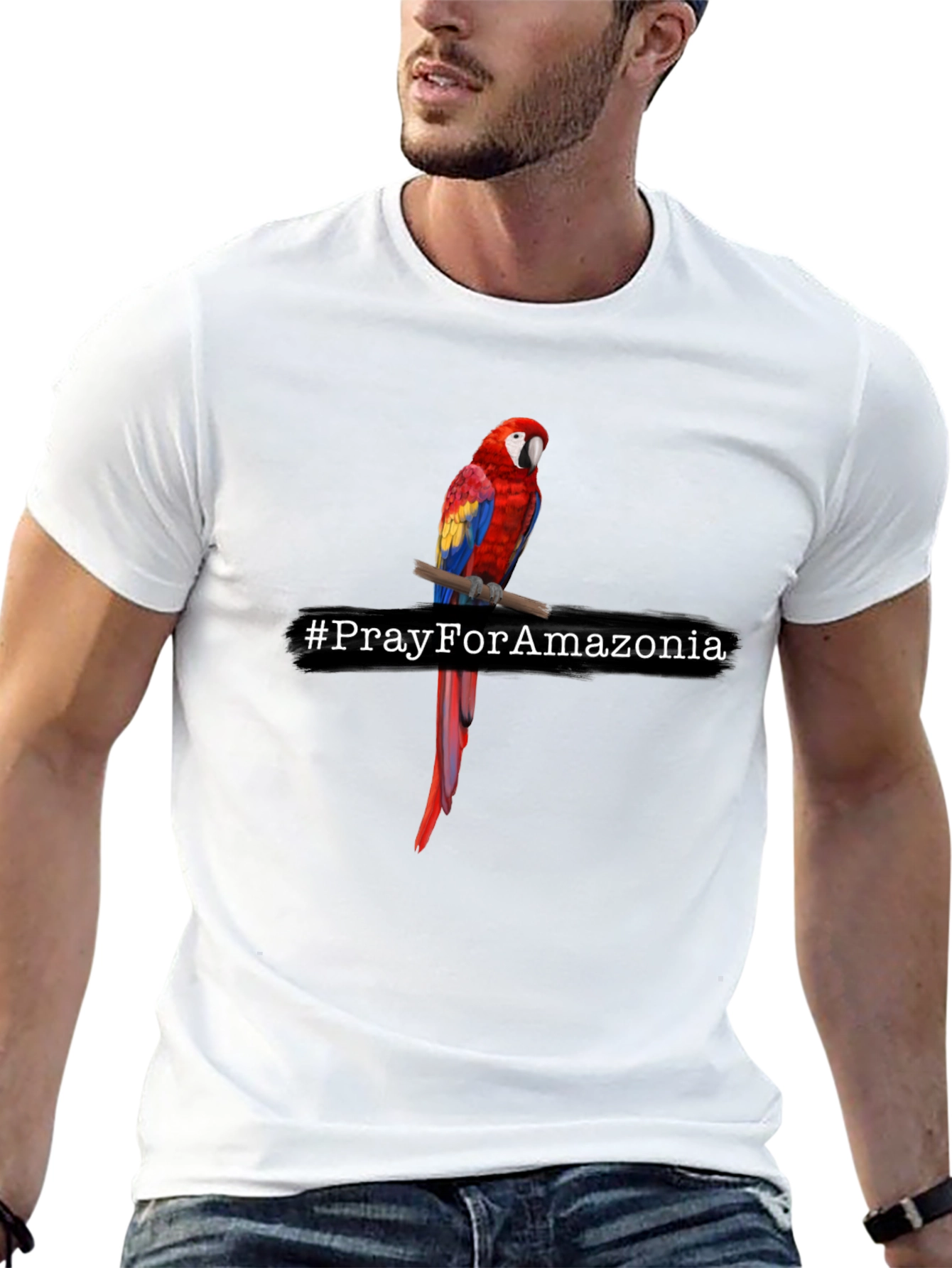 Pray For Amazonia Parrot T-Shirt