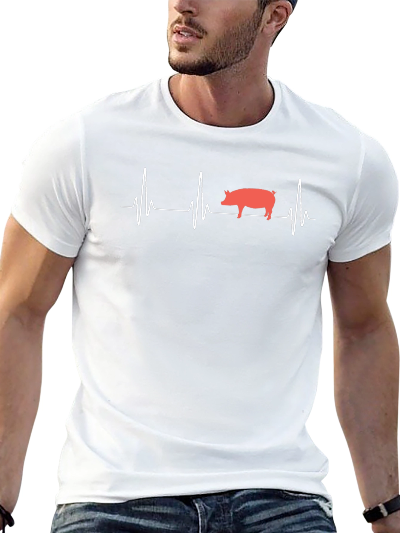 Pig Heartbeat Black T-Shirt