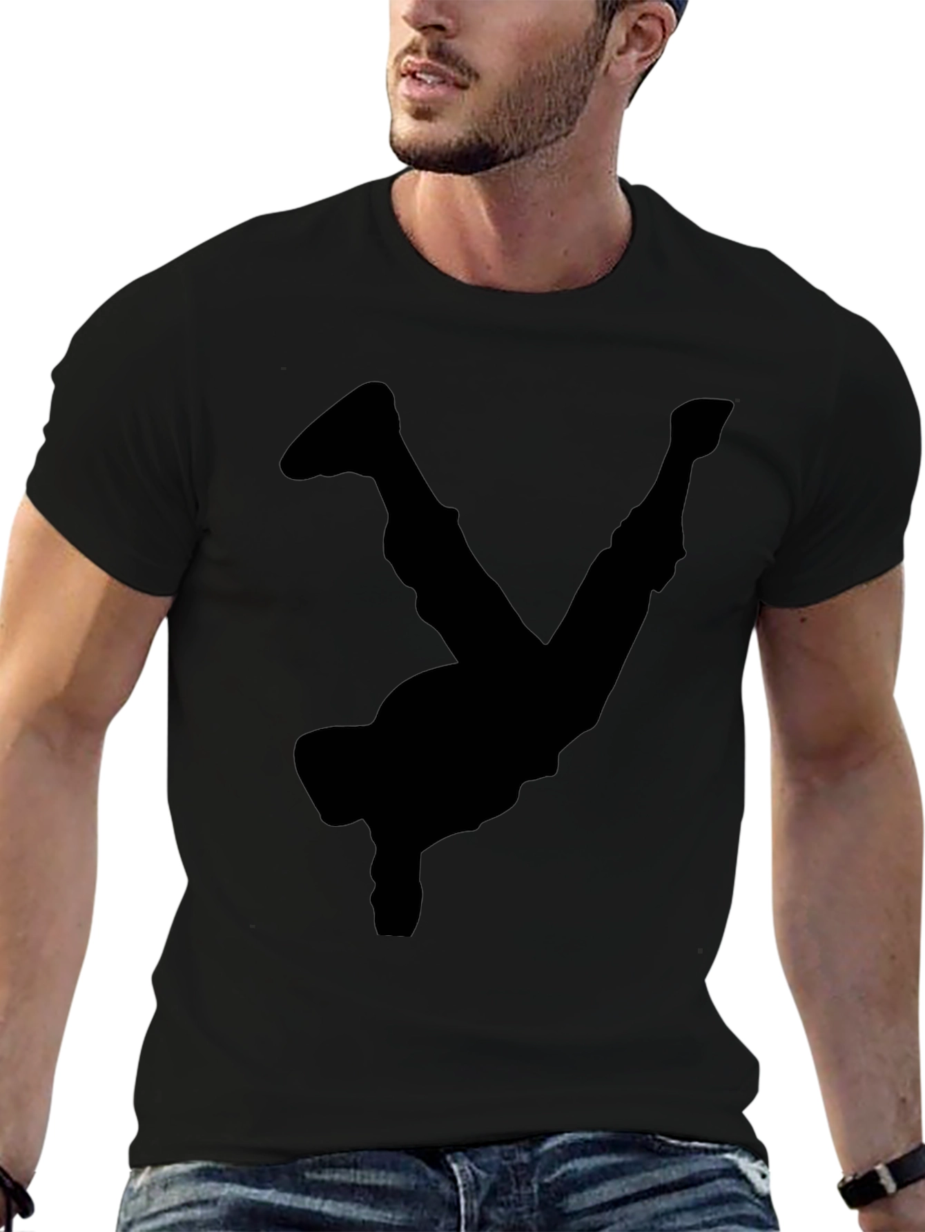Black Breakdancer Silhouette T-Shirt