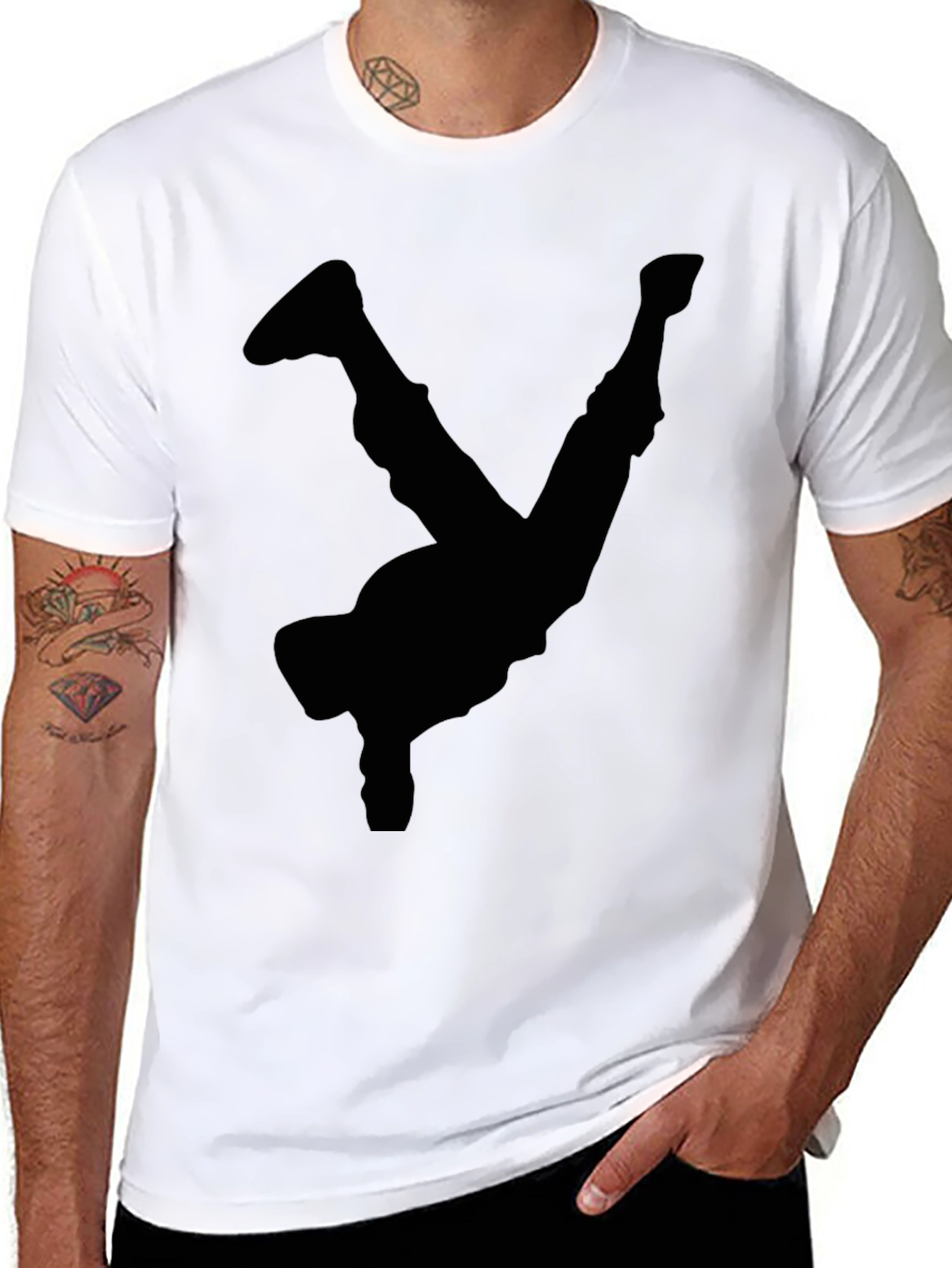 Black Breakdancer Silhouette T-Shirt