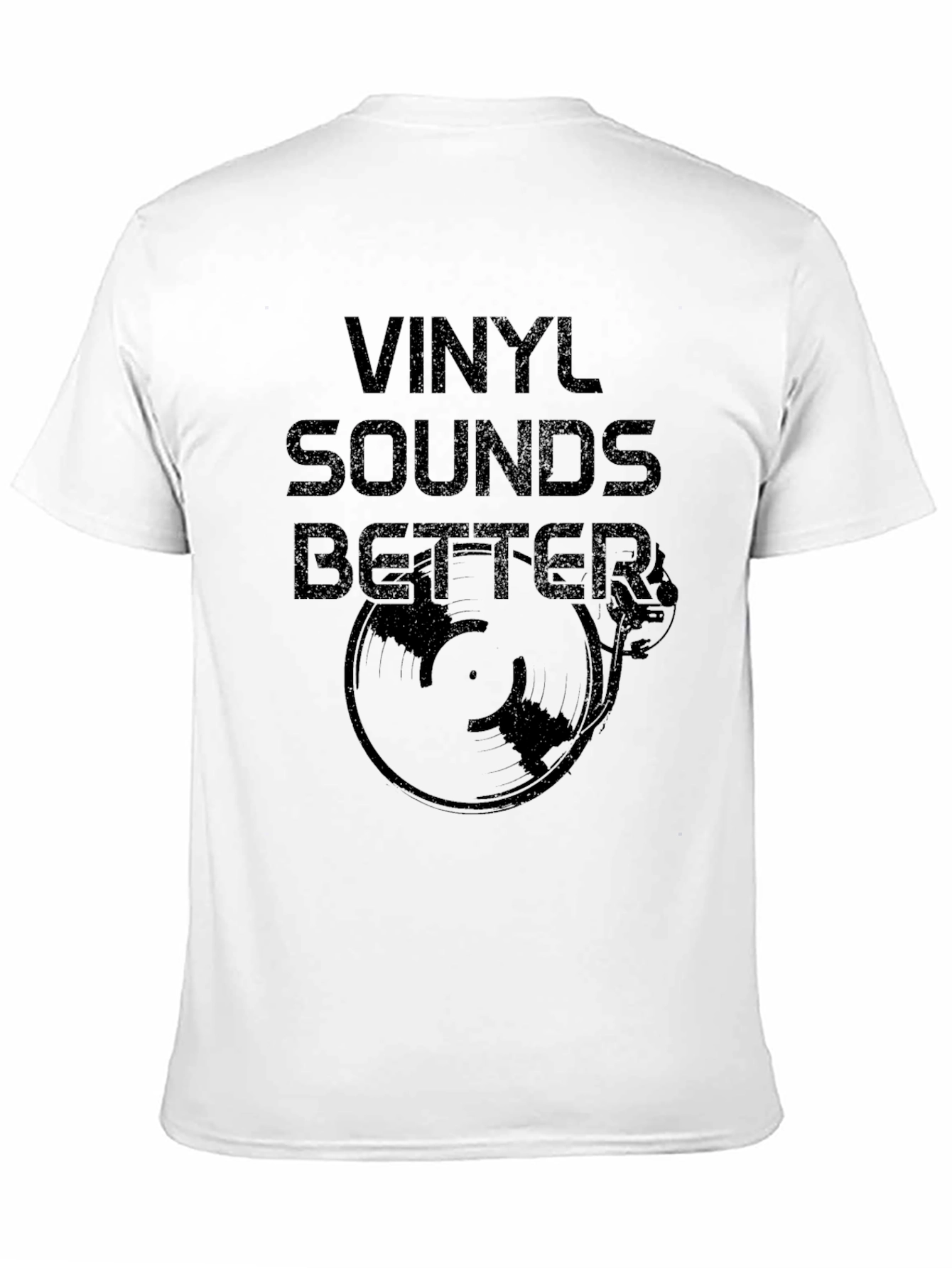 Vinyl Sounds Better Black Graphic Tee Shirt