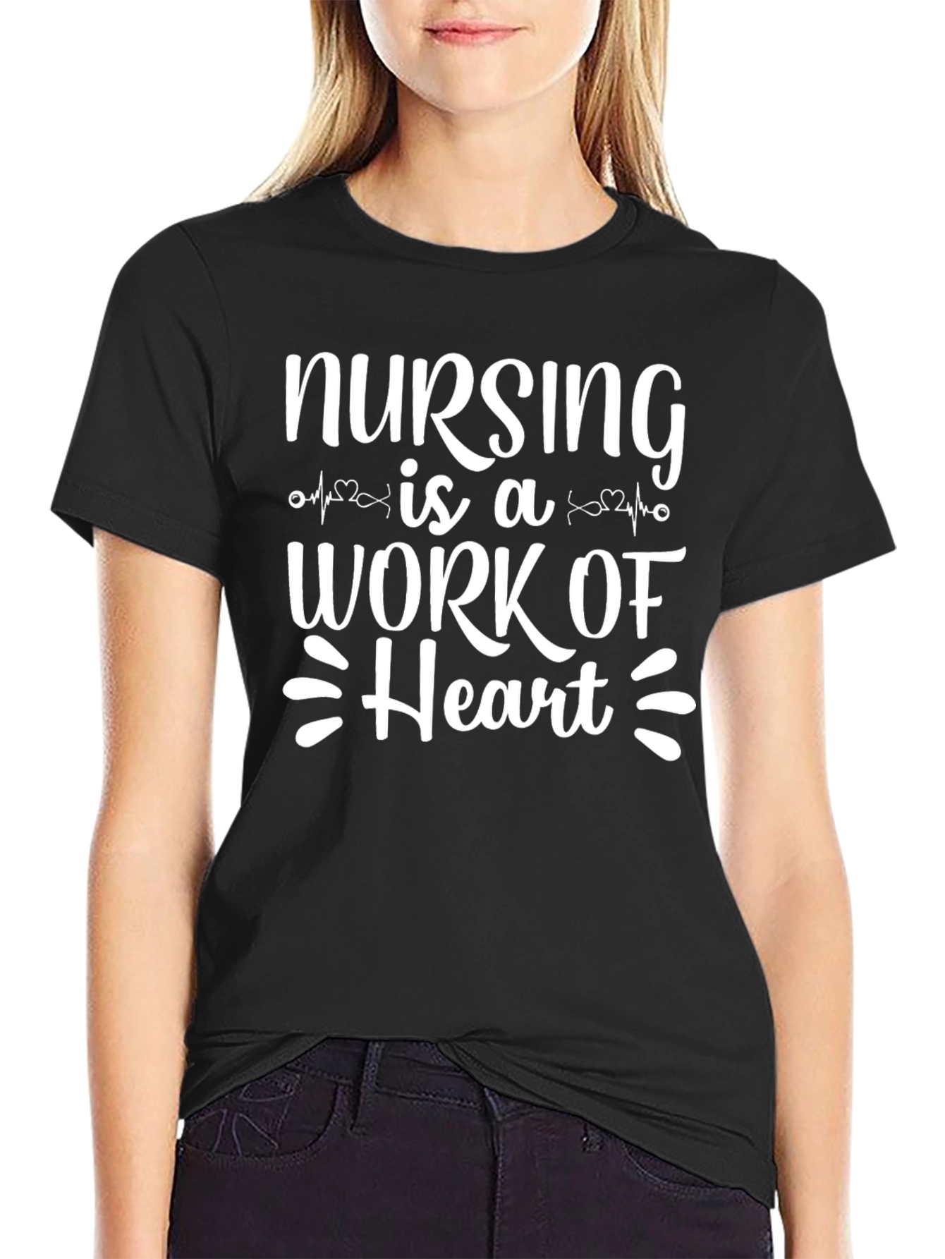 Nursing is a Work of Heart Graphic Tee