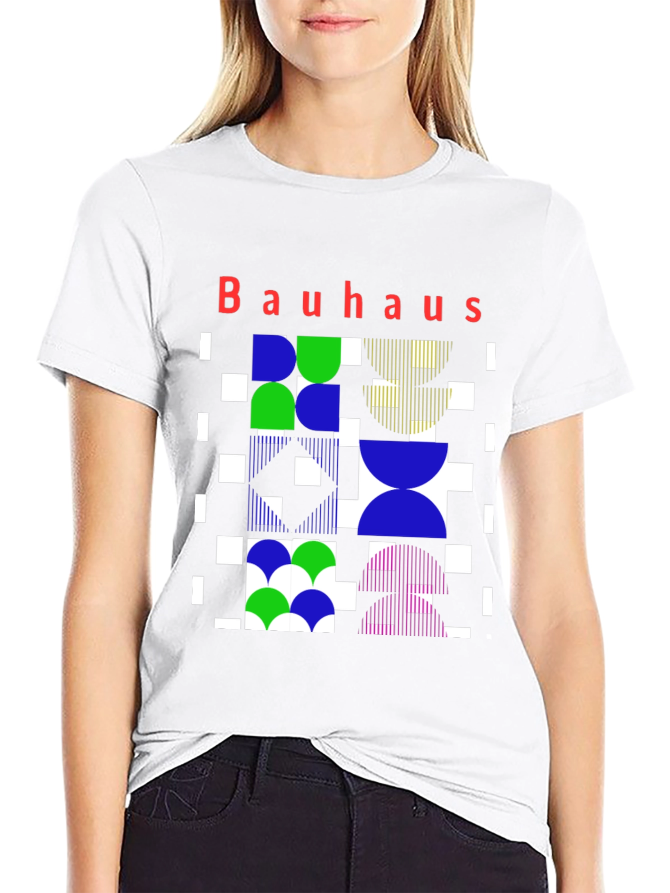 Bauhaus Geometric Print Graphic Tee