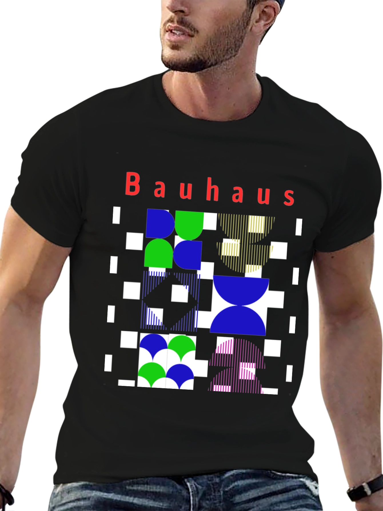 Bauhaus Geometric Print Graphic Tee