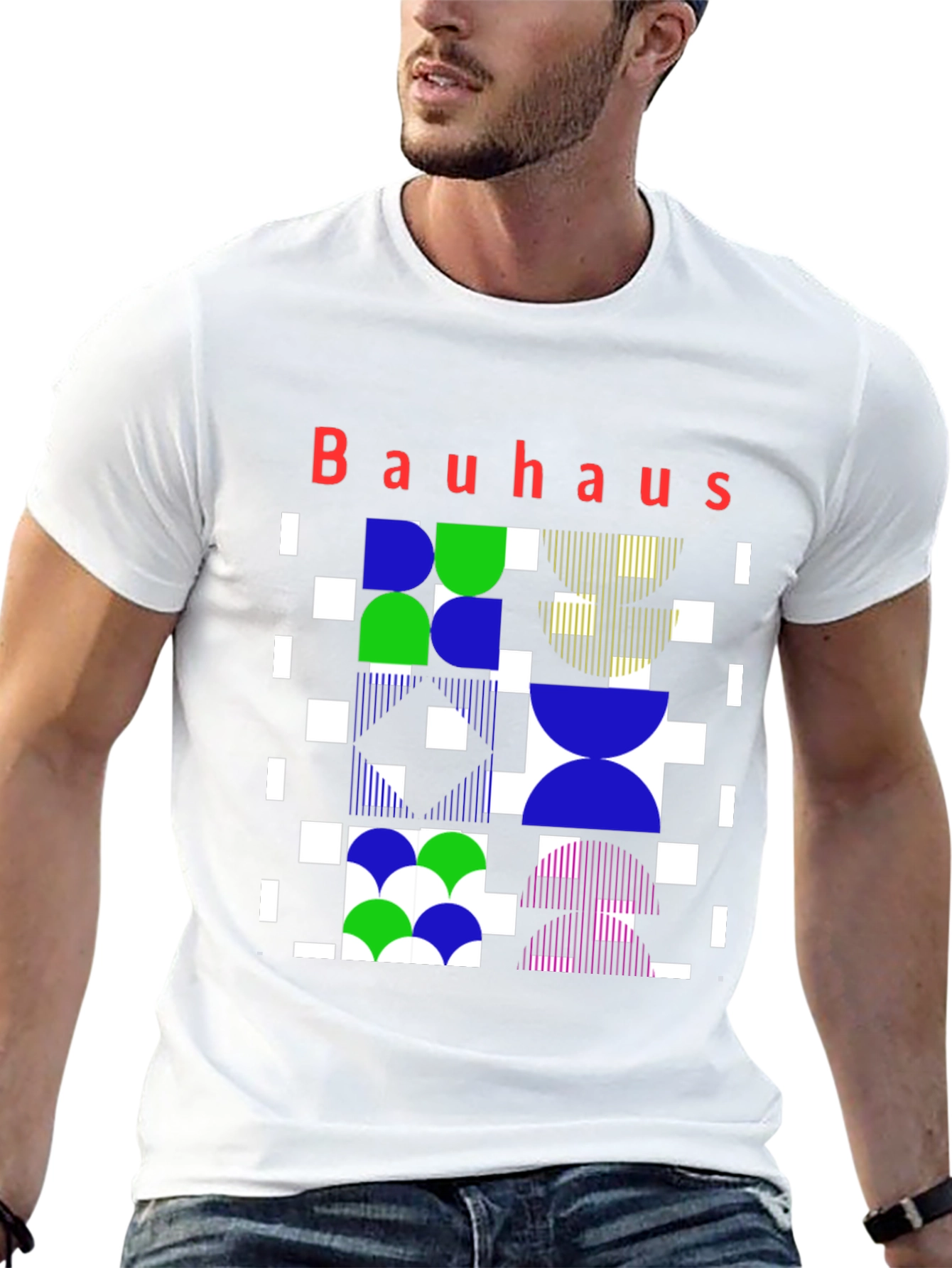 Bauhaus Geometric Print Graphic Tee