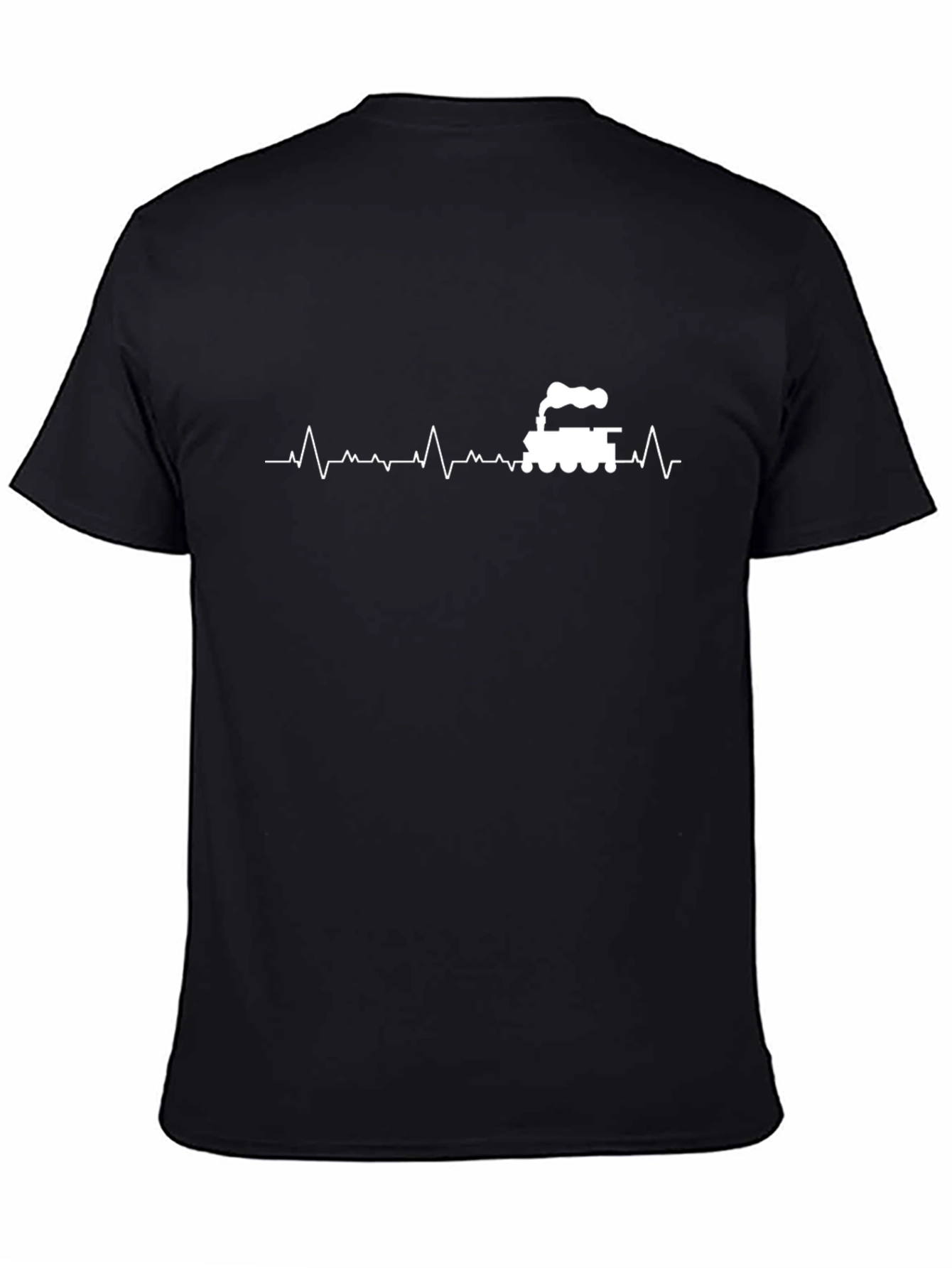 Train Heartbeat Graphic Tee - Black Cotton T-Shirt