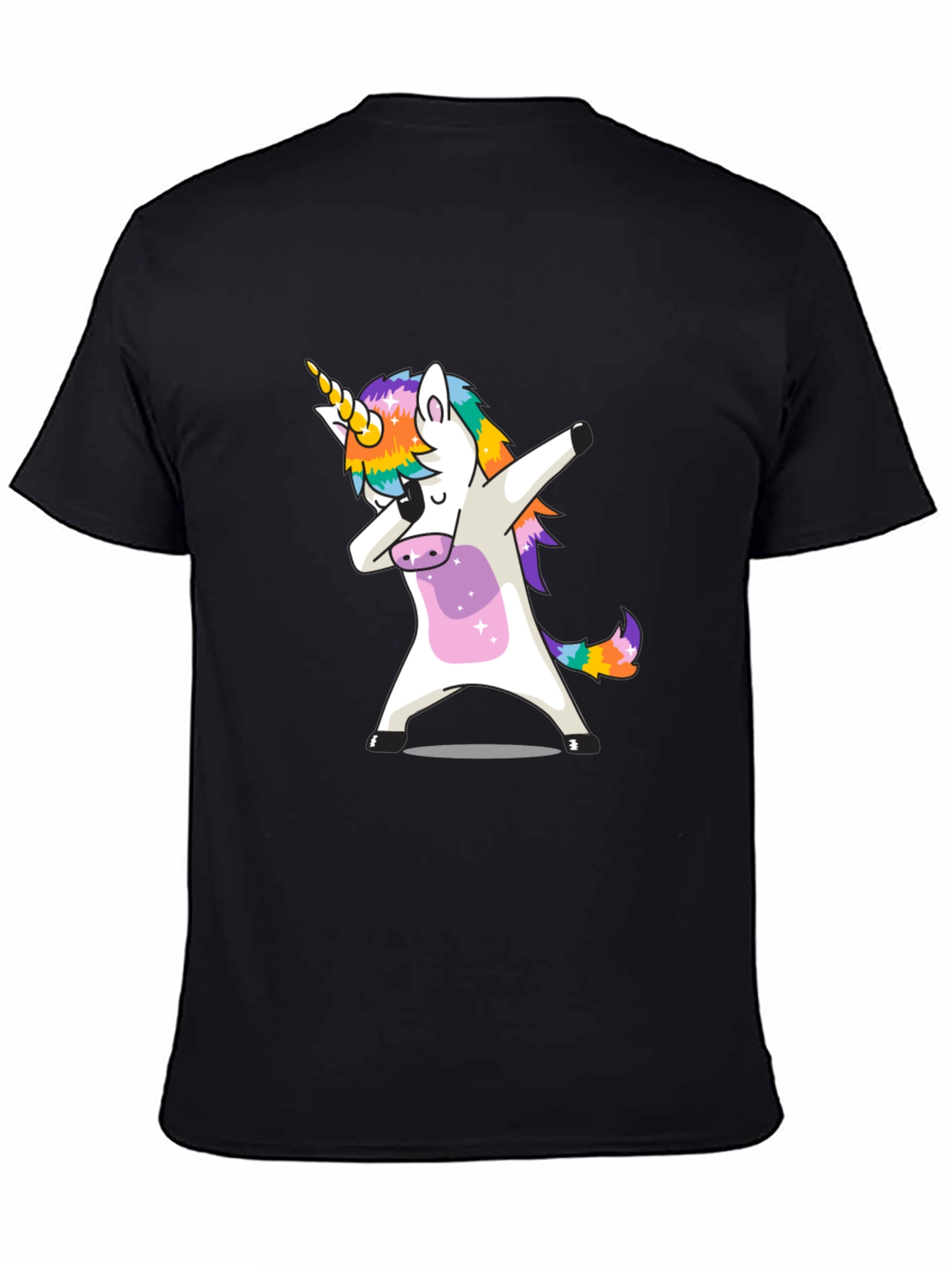 Dabbing Unicorn Graphic Tee - Black