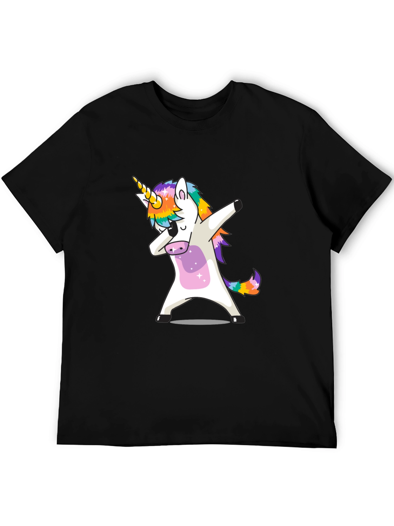 Dabbing Unicorn Graphic Tee - Black