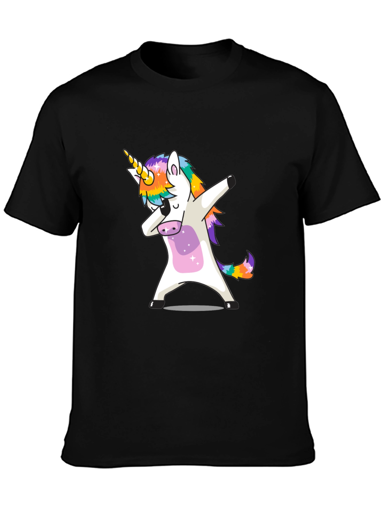 Dabbing Unicorn Graphic Tee - Black