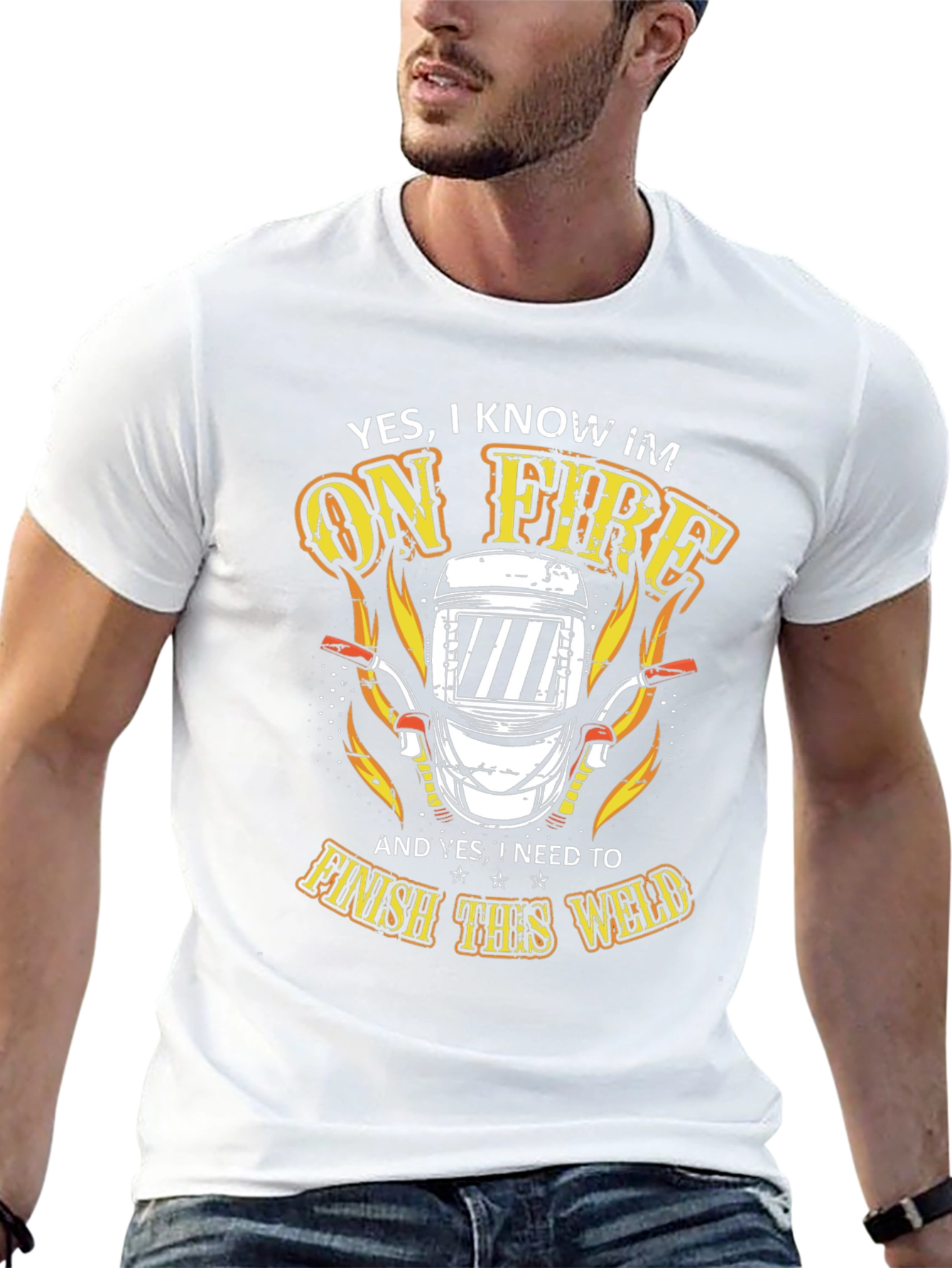 Welder On Fire T-Shirt - Finish the Weld