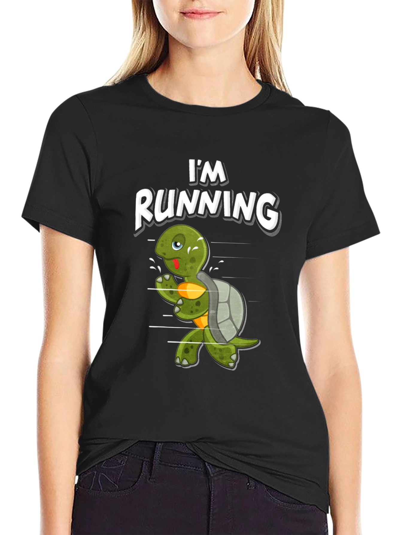 Running Turtle Graphic Tee - Fun Novelty Shirt